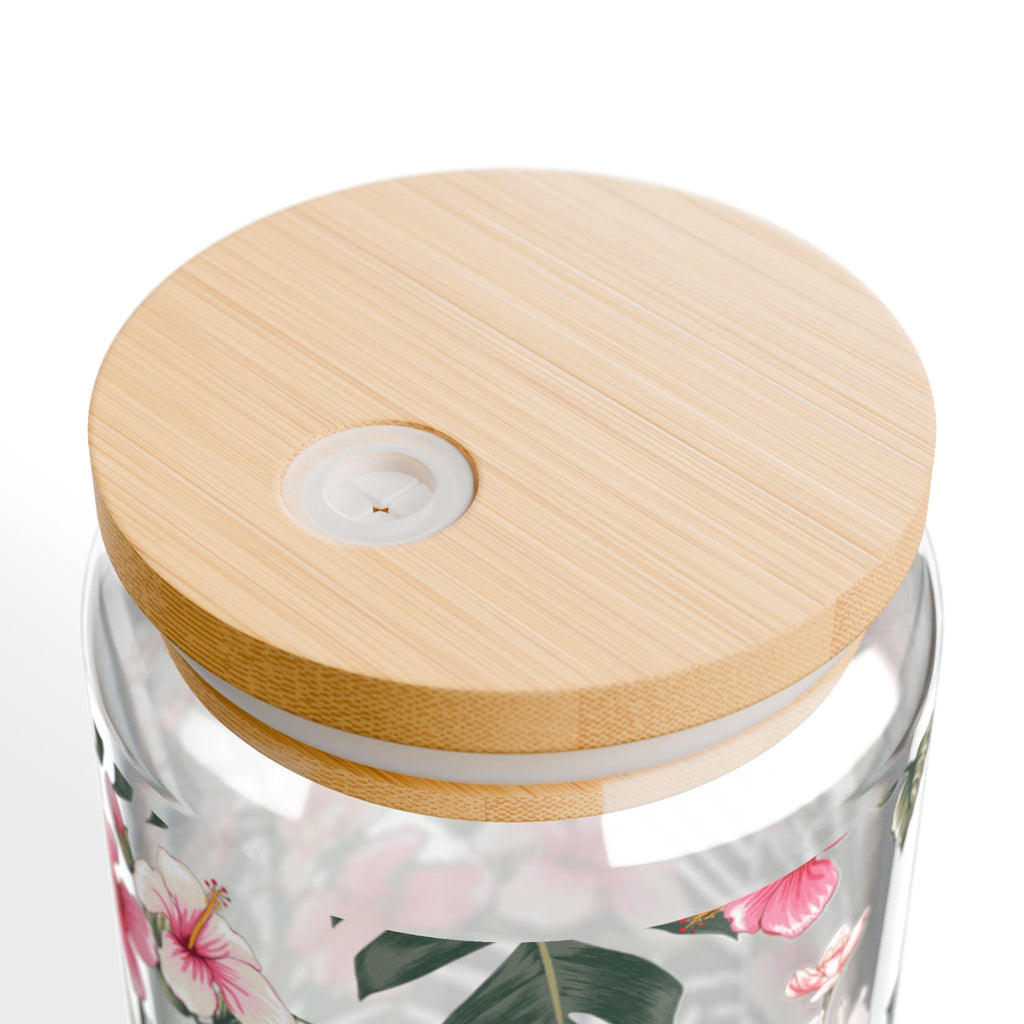 Tropical Sipper Glass with Straw, 16oz - Floral Drinkware for Summer Parties, Eco-Friendly, Perfect Gift for Garden Lovers, Beach [...]