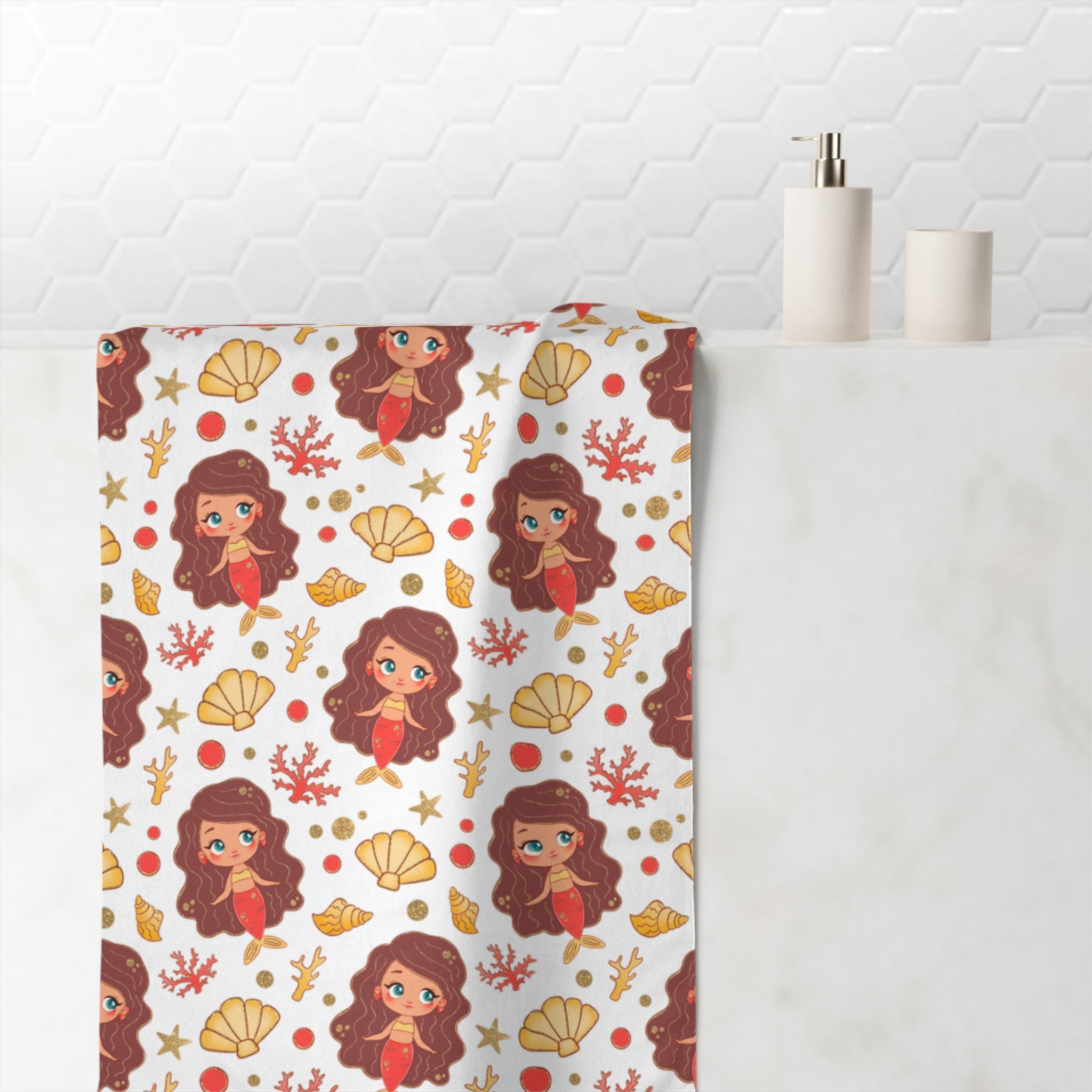 Autumn Mermaid Mink-Cotton Towel - Cozy Bathroom Accessory for Seasonal Decor, Gift for Mermaid Lovers, Beach Blankets, Spa Gift Idea, [...]