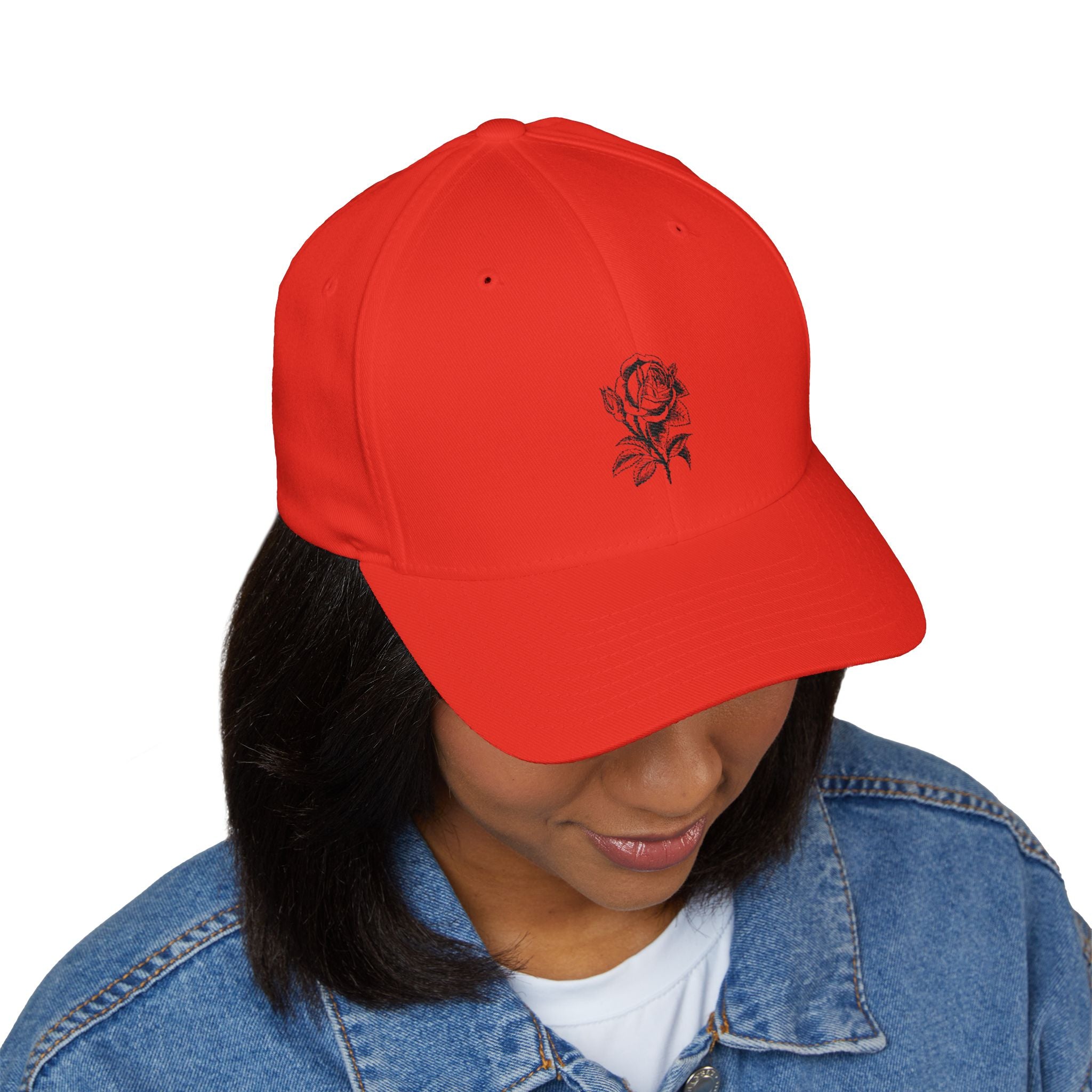 Embroidered Rose Cap, Stylish Hat, Casual Wear, Gift for Her, Summer Accessory, Floral Cap