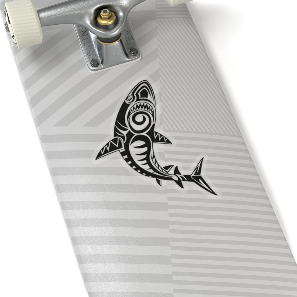 Tribal Shark Kiss-Cut Stickers, Ocean Decor, Laptop Stickers, Waterproof Decals, Gift for Shark Lovers