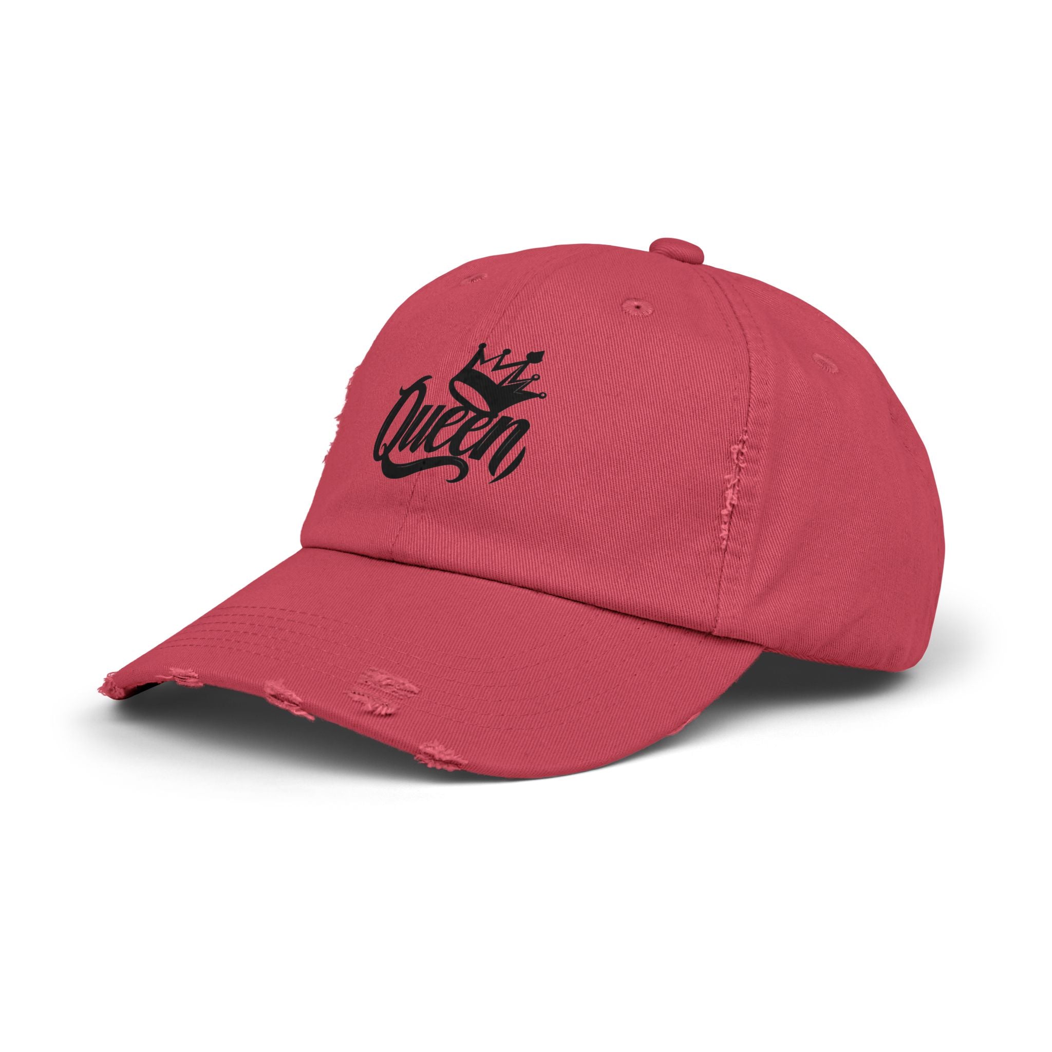 Queen Distressed Cap - Trendy Hat for Women, Casual Wear, Birthday Gift, Self-Care, Queen Vibes