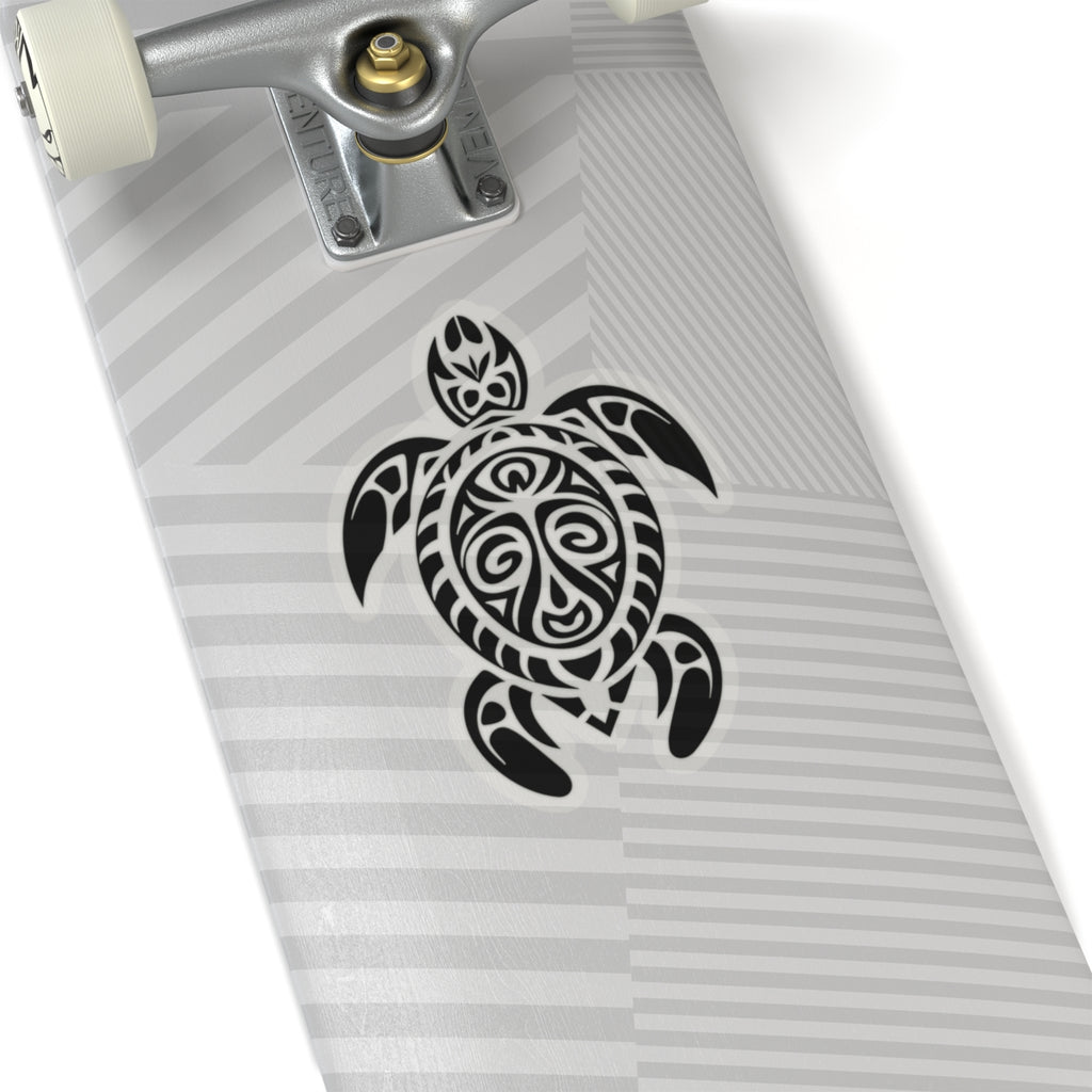 Ocean-Inspired Kiss-Cut Stickers, Tribal Turtle Art, Laptop Decals, Nature Lover Gift, Beach Decor, Water-Resistant Design
