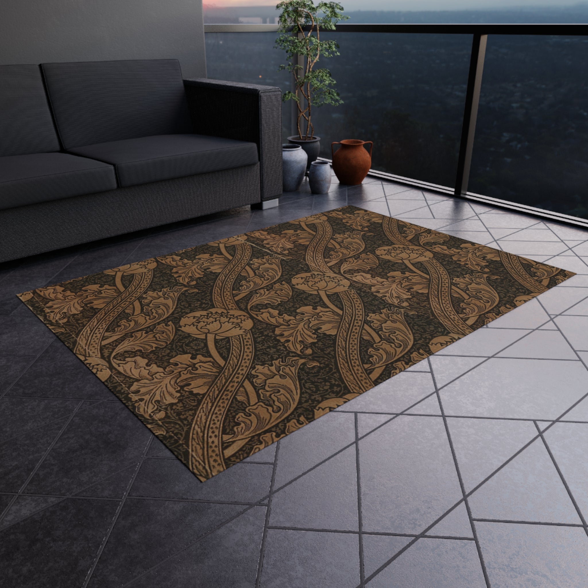 Stylish Outdoor Rug for Patios, Garden Decor, Durable Entryway Mat, Home Makeover, Modern Aesthetic, Perfect for Parties