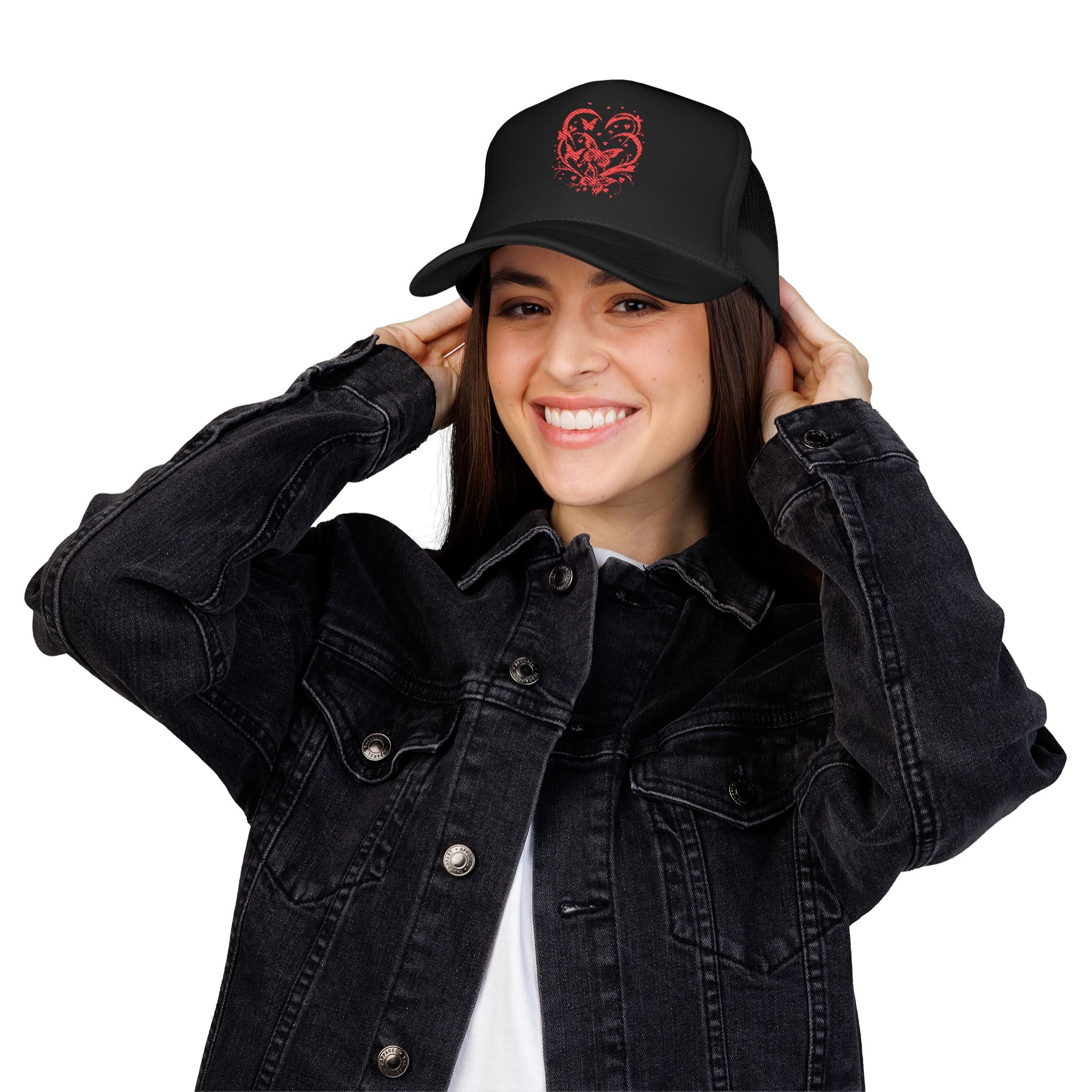 Embroidered Foam Trucker Hat, Trendy Caps, Casual Hat for Summer, Outdoor Activities, Gift for Him/Her, Holiday Essentials