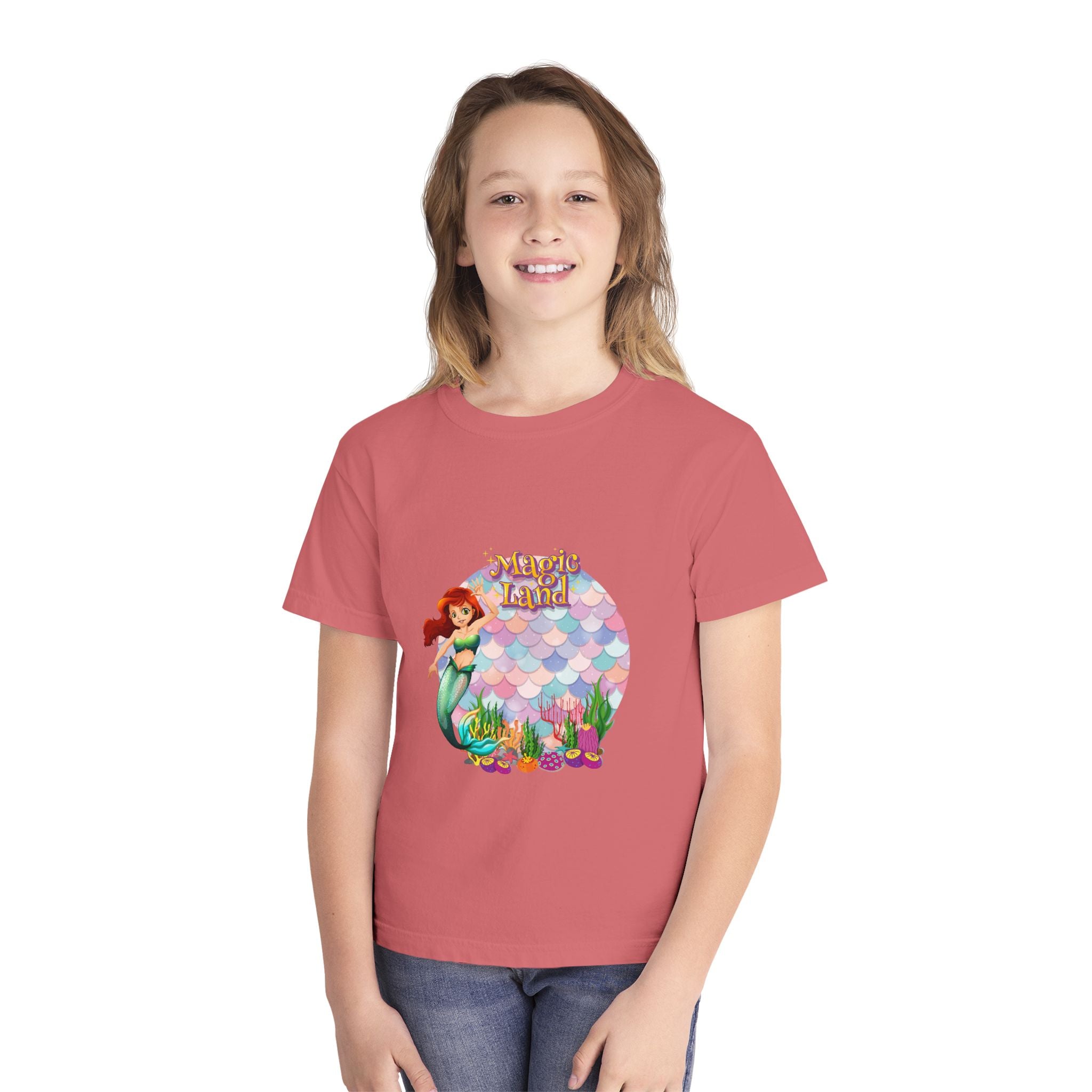 Mermaid Themed Youth Tee - Perfect for Birthdays, Summer Vacations, Beach Days, Parties, and Everyday Wear