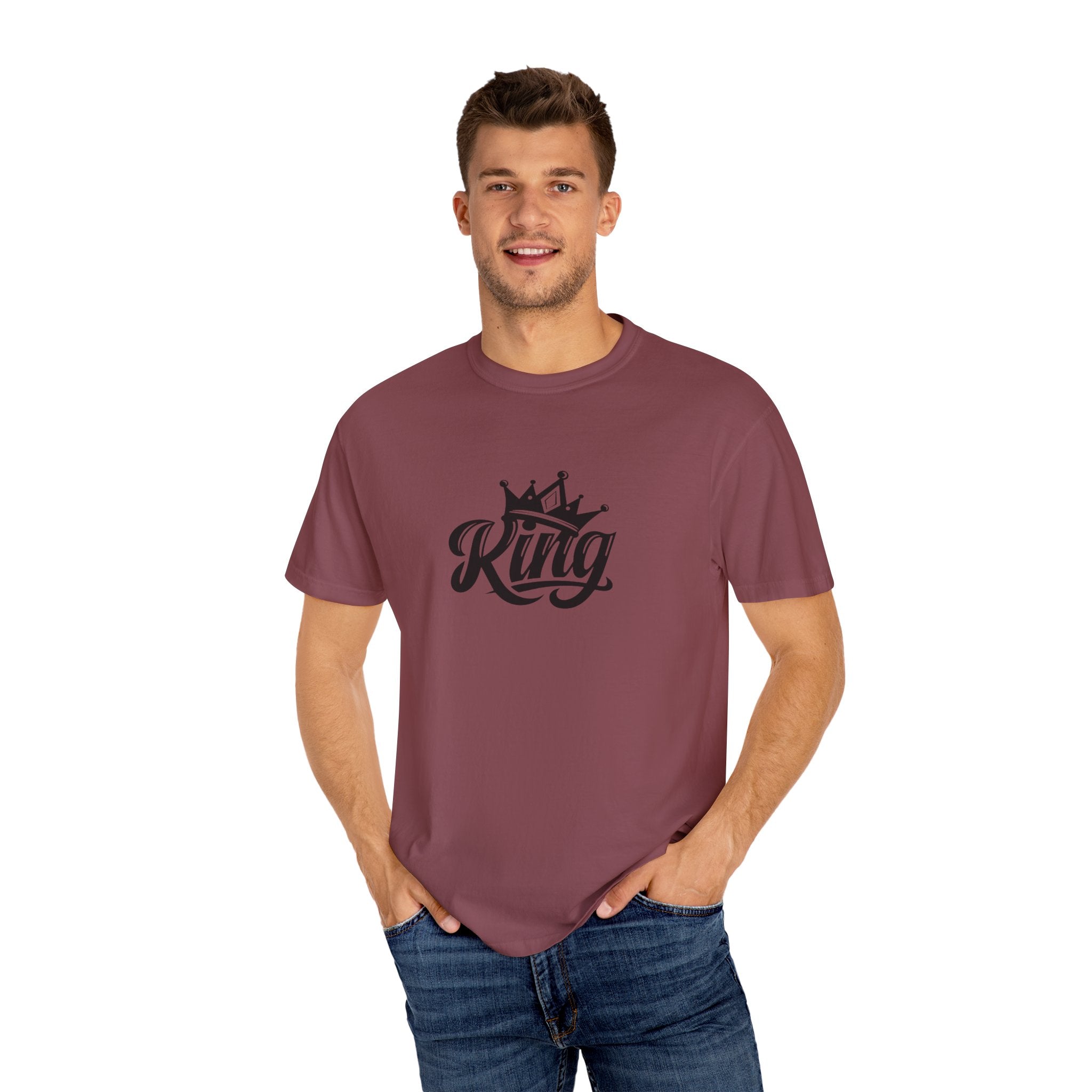 King Crown Garment-Dyed T-Shirt for Men and Women | Unisex Casual Tee, Gift for Dad, Birthday Shirt, Streetwear Style