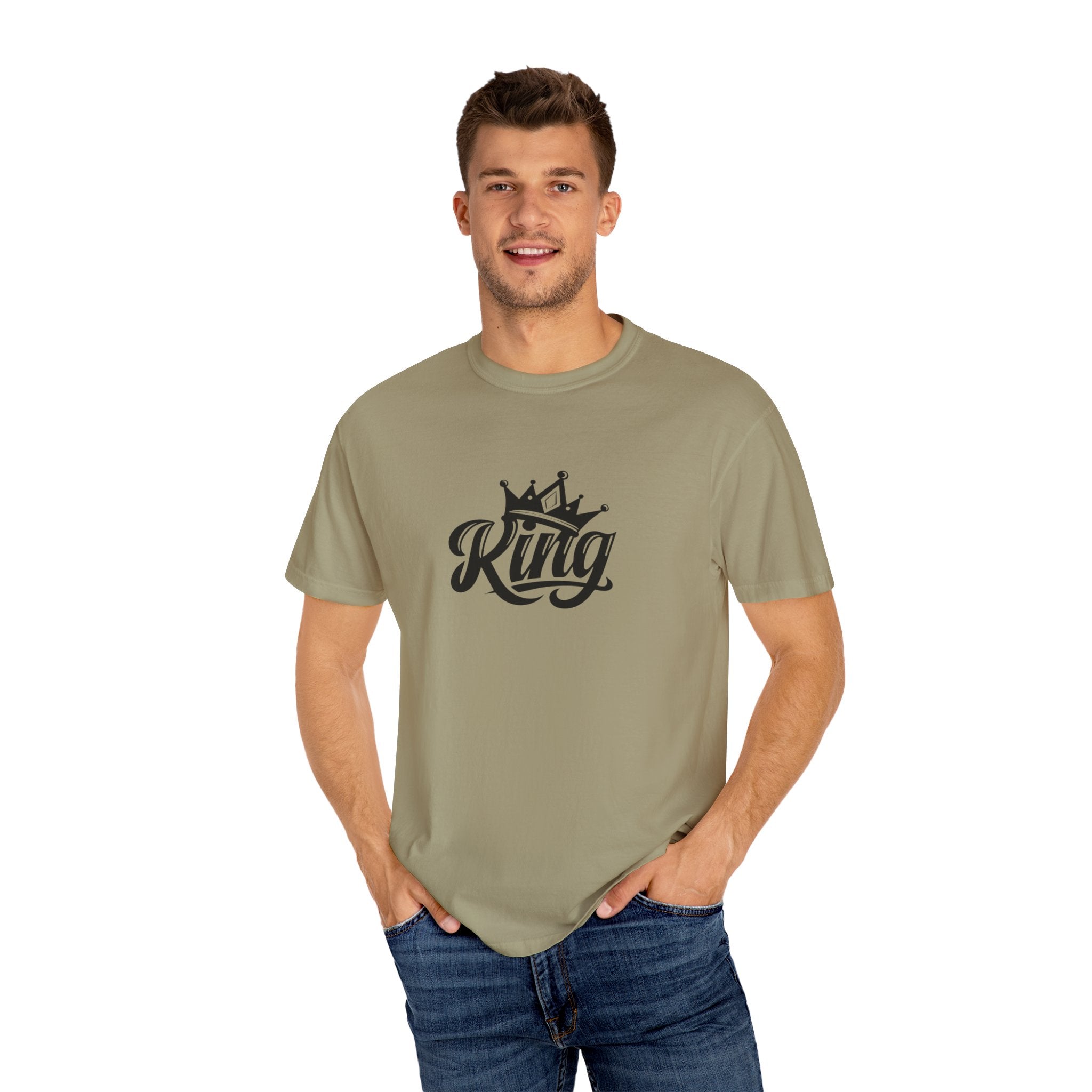 King Crown Garment-Dyed T-Shirt for Men and Women | Unisex Casual Tee, Gift for Dad, Birthday Shirt, Streetwear Style