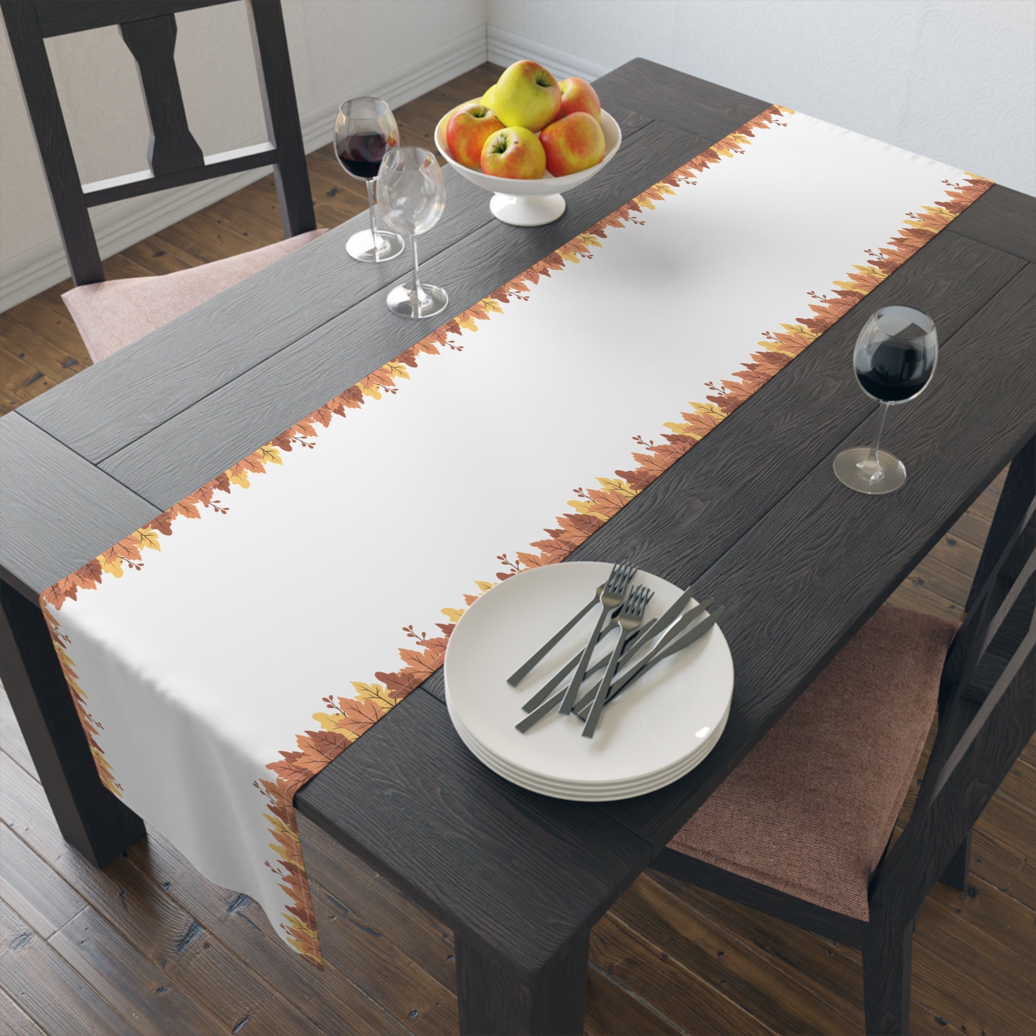 Autumn Leaves Table Runner, Fall Decor, Rustic Table Decoration, Thanksgiving Table Runner, Holiday Table Centerpiece