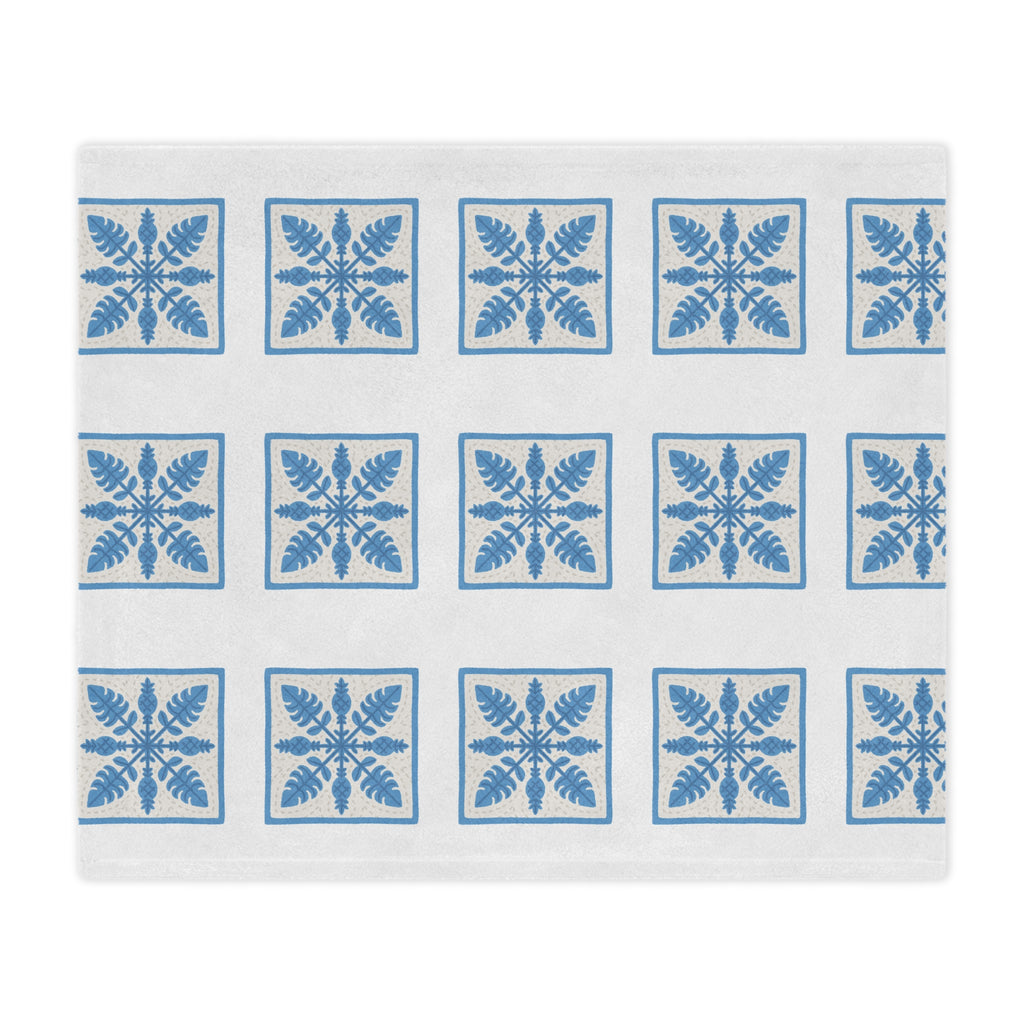 Cozy Winter Minky Blanket, Soft Throw, Holiday Gift, Home Decor, Snuggle Blanket, Nursery Blanket, Blue Floral Design