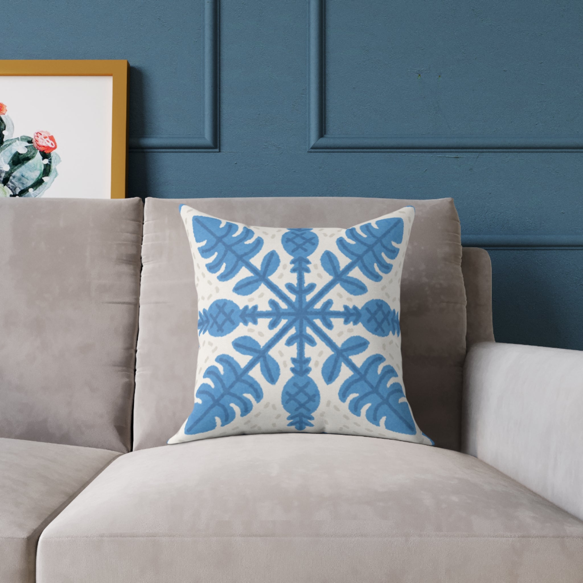 Cozy Pineapple Snowflake Pillow | Decorative Cushion for Winter Decor, Holiday Gifts, Home Accent, Seasonal Throw Pillow
