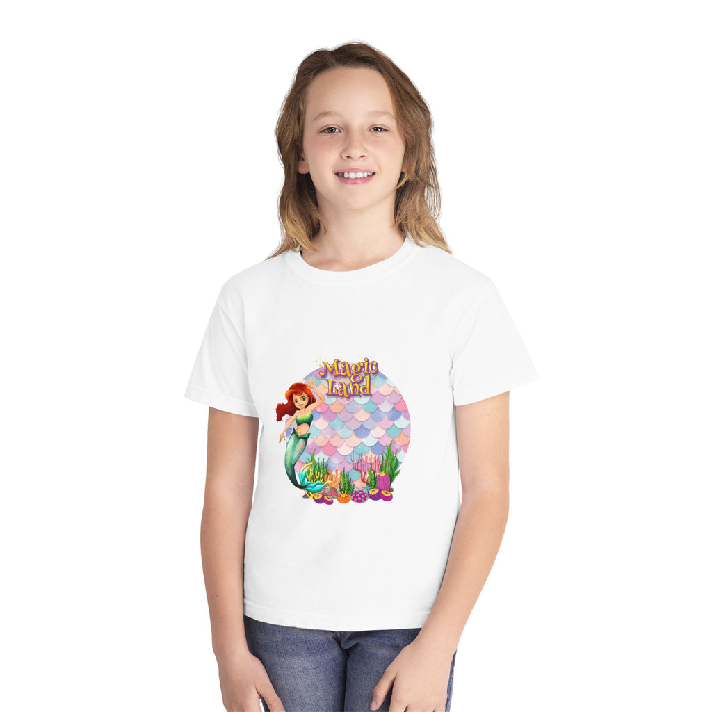Mermaid Themed Youth Tee - Perfect for Birthdays, Summer Vacations, Beach Days, Parties, and Everyday Wear