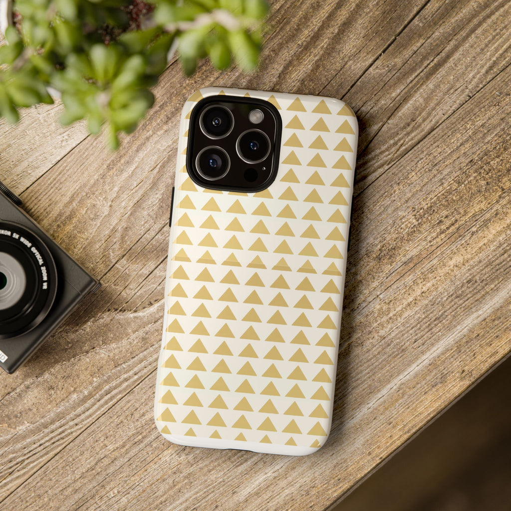 Gold Triangle Phone Case, Chic Phone Cover, Stylish Phone Accessory, Unique Gift for Tech Lovers, Durable Phone Protector