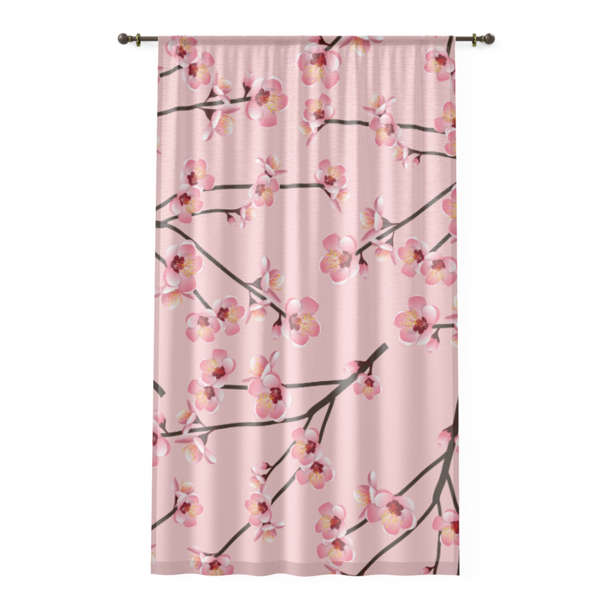 Blossom Window Curtain | Soft Floral Sheer Drapes for Living Room, Bedroom, Spring Decor, Home Party, Elegant Privacy