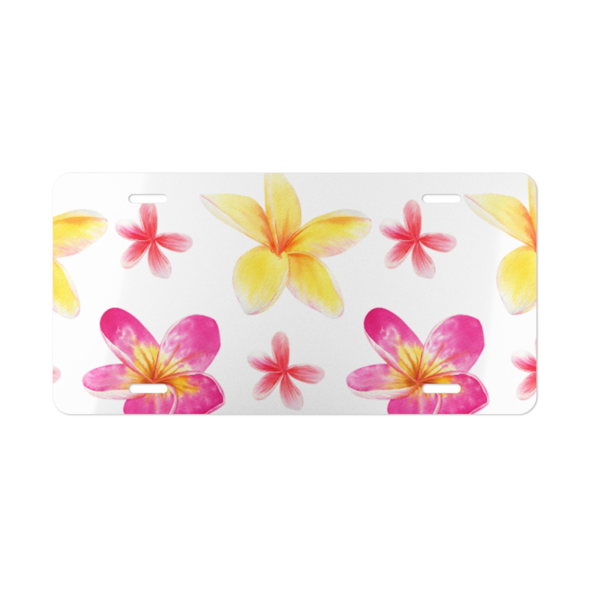 Floral Vanity Plate with Pink and Yellow Flowers, Unique Car Decor, Gift for Summer, Home Decor, Custom Car Accessories, Vehicle [...]