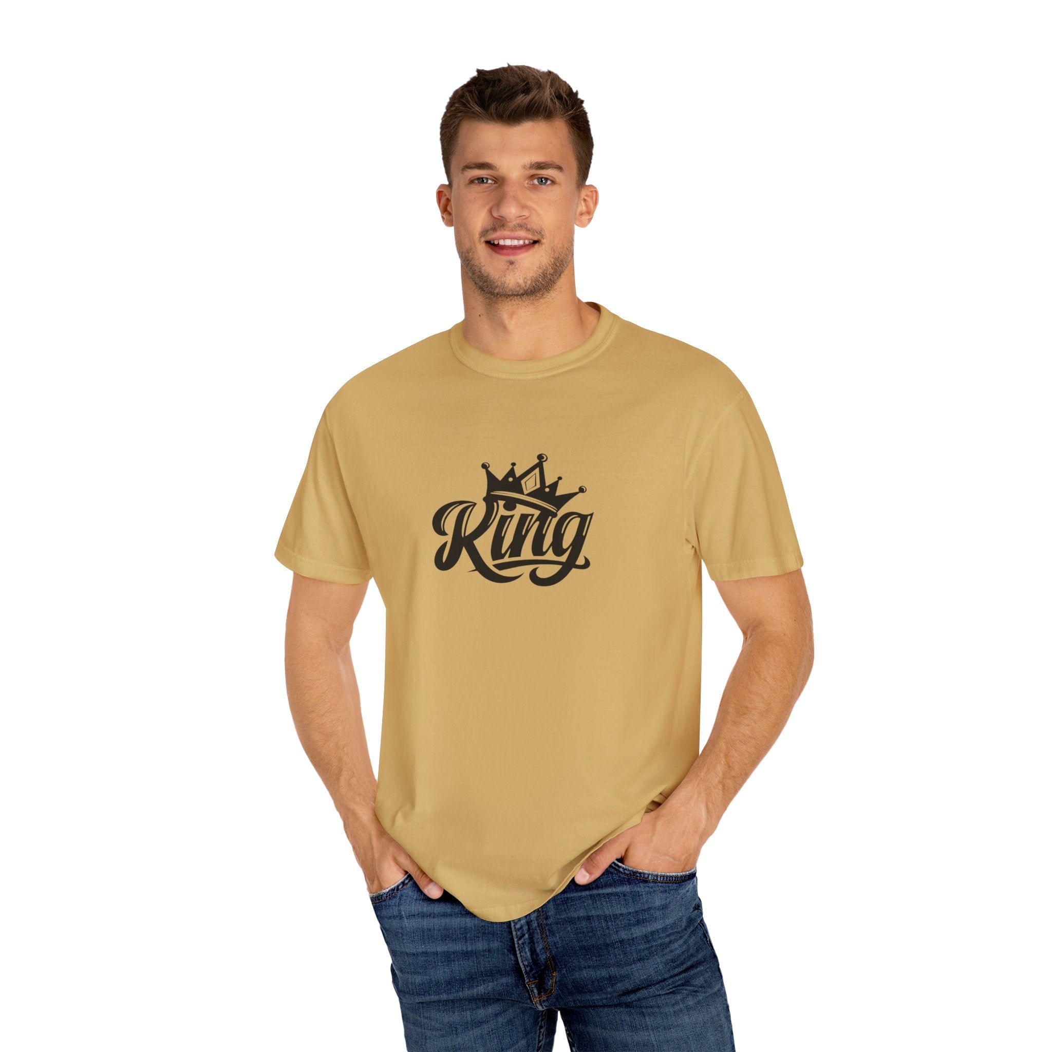 King Crown Garment-Dyed T-Shirt for Men and Women | Unisex Casual Tee, Gift for Dad, Birthday Shirt, Streetwear Style