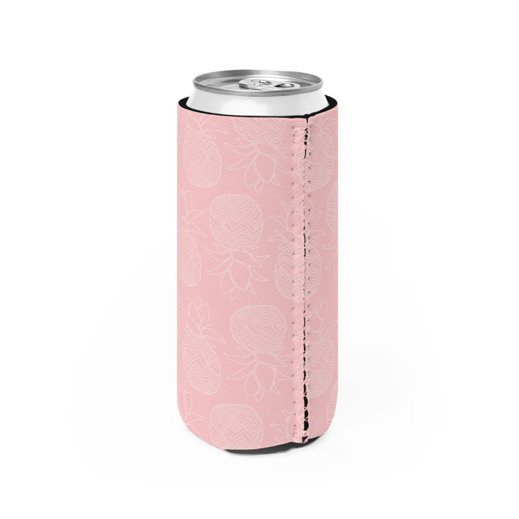 Pink Pineapple Slim Can Cooler - Perfect for Summer BBQs, Beach Days, and Tropical Parties, Gift for Birthdays, Outdoor Events, Picnics