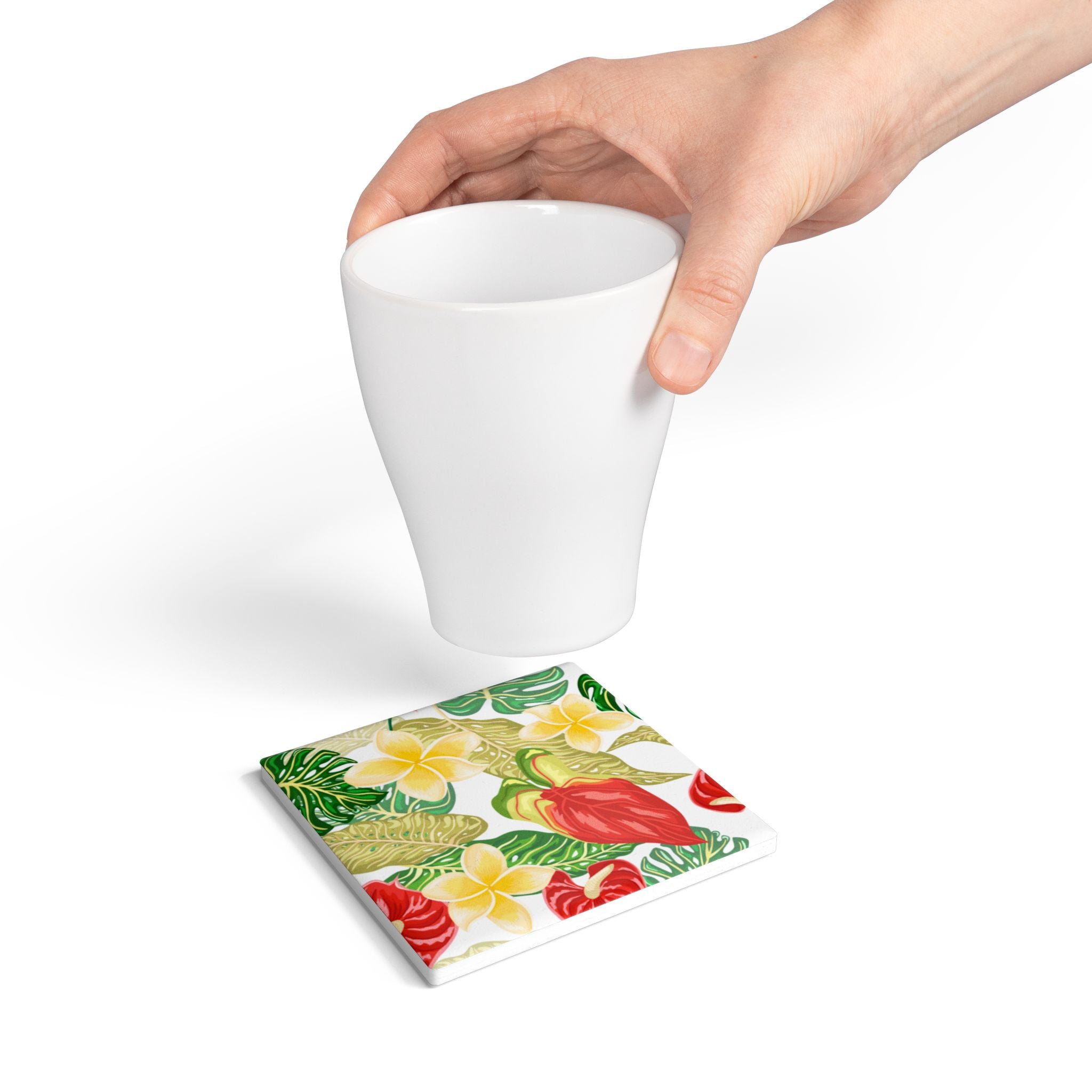 Tropical Floral Coaster Set - Vibrant Home Decor, Summer Party, Gift for Nature Lovers, Housewarming, Kitchen Accessory
