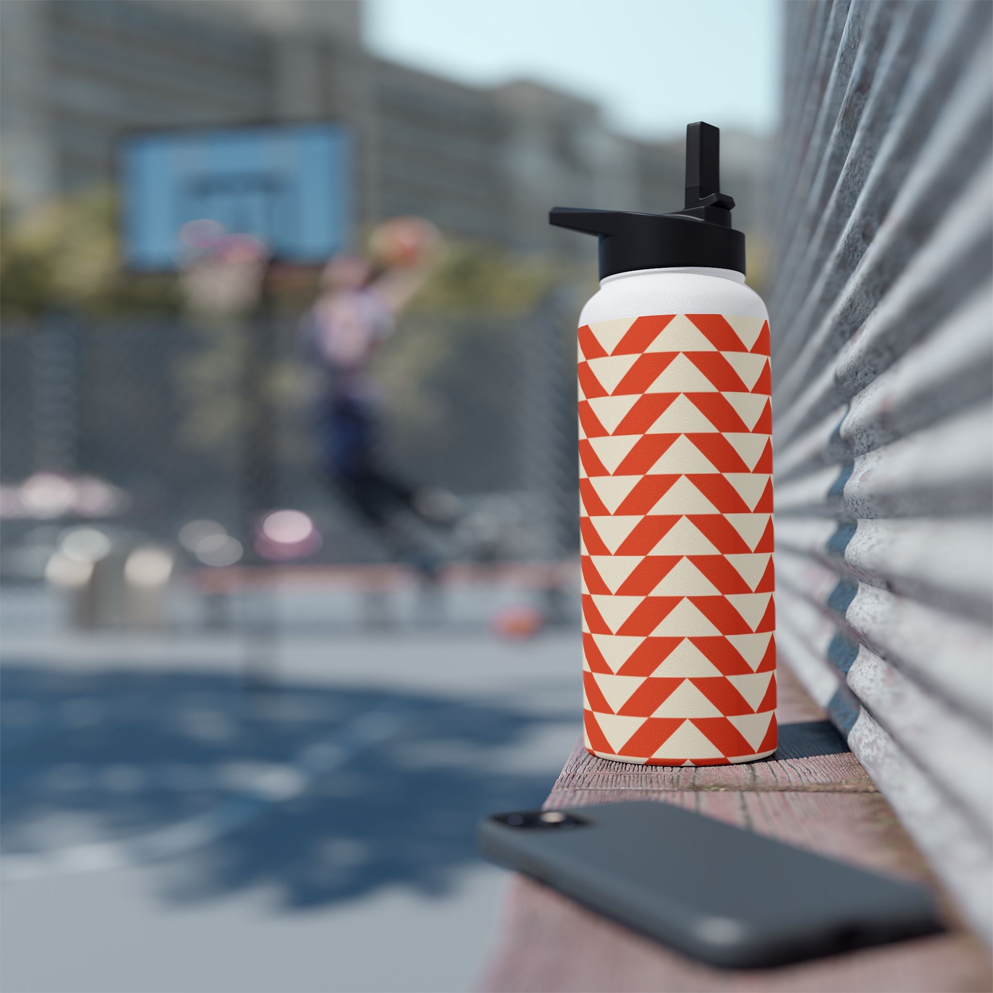 Geometric Motivational Stainless Steel Water Bottle, Hydration Gift, Travel Mug, Reusable Water Container, Eco-Friendly Outdoor Bottle