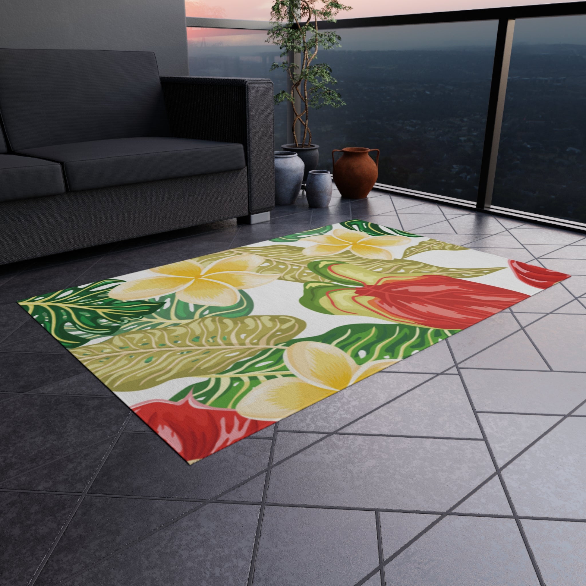 Tropical Outdoor Rug - Perfect for Patios, Decks, and Poolside Decor, Floral Mat for Summer Gatherings, Beach-Themed Home Decor, Ideal [...]