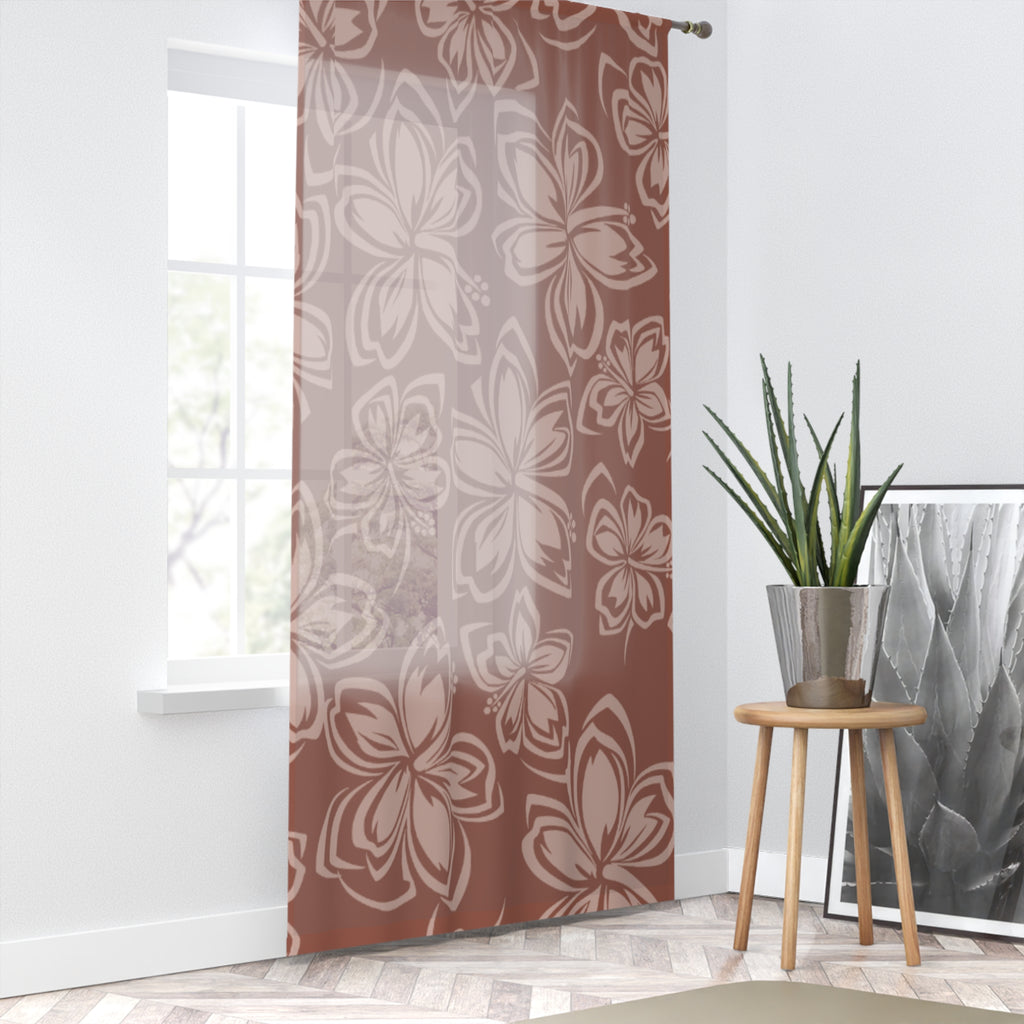 Floral Window Curtain, Elegant Home Decor, Boho Chic Drapes, Privacy Sheer, Living Room Accessories, Bedroom Beautification