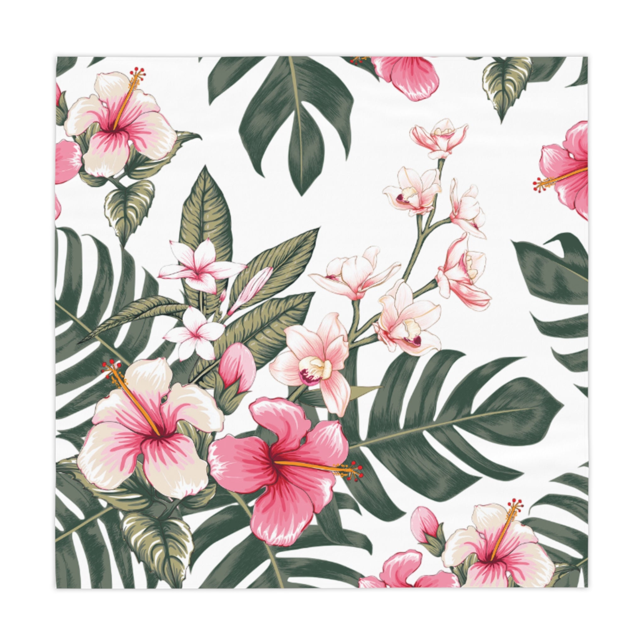 Hawaiian Tropical Hibiscus Floral Tablecloth, Chic Dining Decor, Summer Parties, Hawaiian Theme, Home & Garden, Floral Table Decor