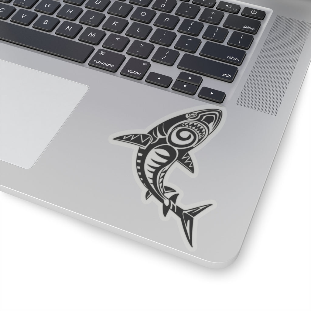 Tribal Shark Kiss-Cut Stickers, Ocean Decor, Laptop Stickers, Waterproof Decals, Gift for Shark Lovers