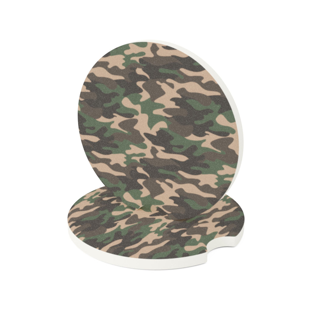 Camouflage Soapstone Car Coaster for a Stylish Ride, Car Accessories, Gifts for Him, Auto Decor, Vehicle Drink Holder
