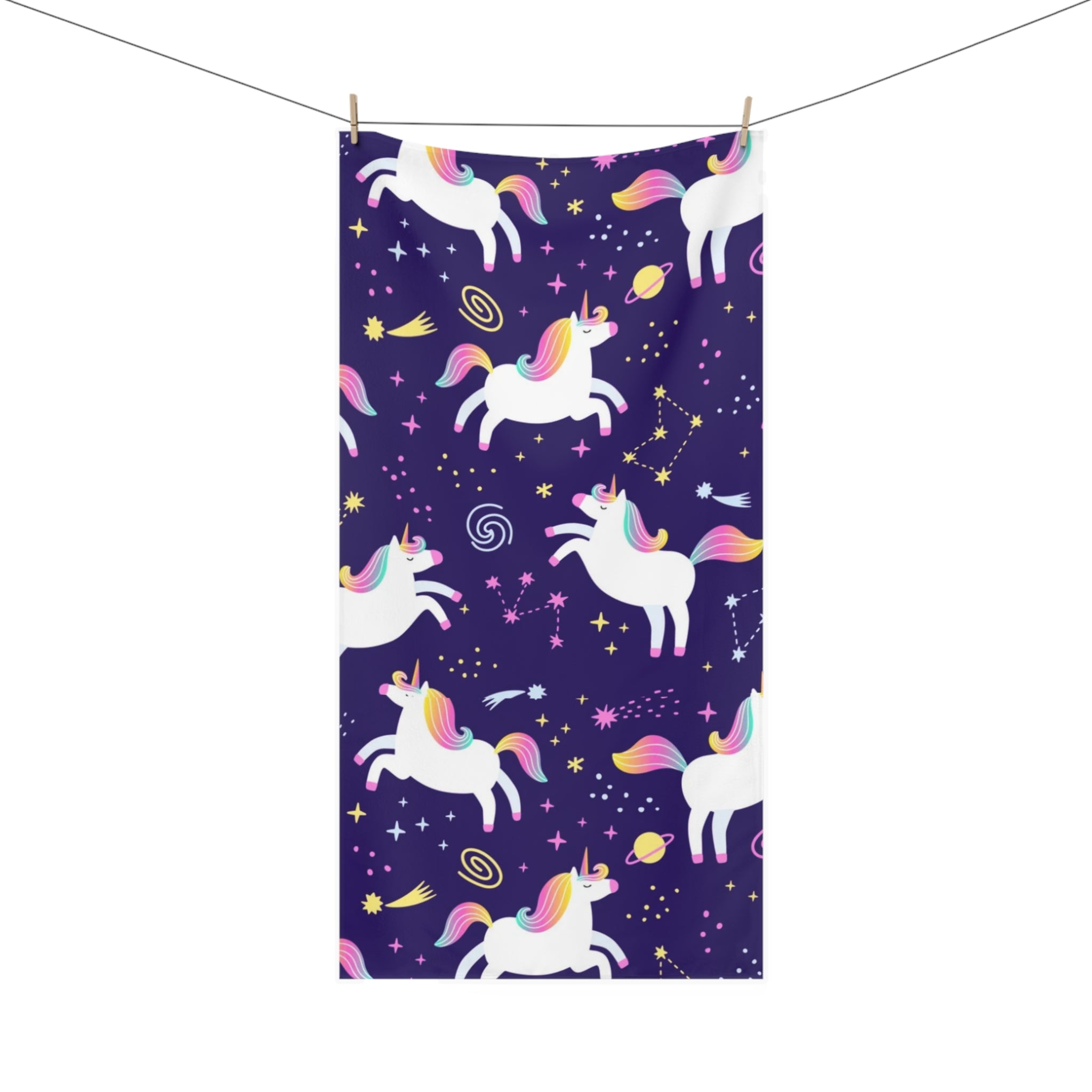 Whimsical Unicorn Towel - Soft Mink-Cotton Bath/Dish Towel, Perfect Gift for Kids, Bathroom Decor, Rainbow Theme, Magical Unicorns