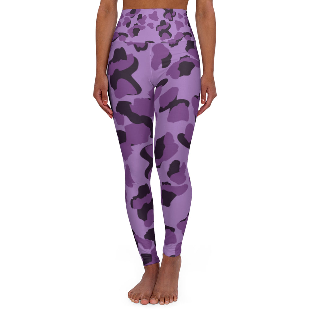 Purple Camo High Waisted Yoga Leggings, Workout Pants, Activewear, Fitness Fashion, Stylish Leggings, Comfortable Leggings