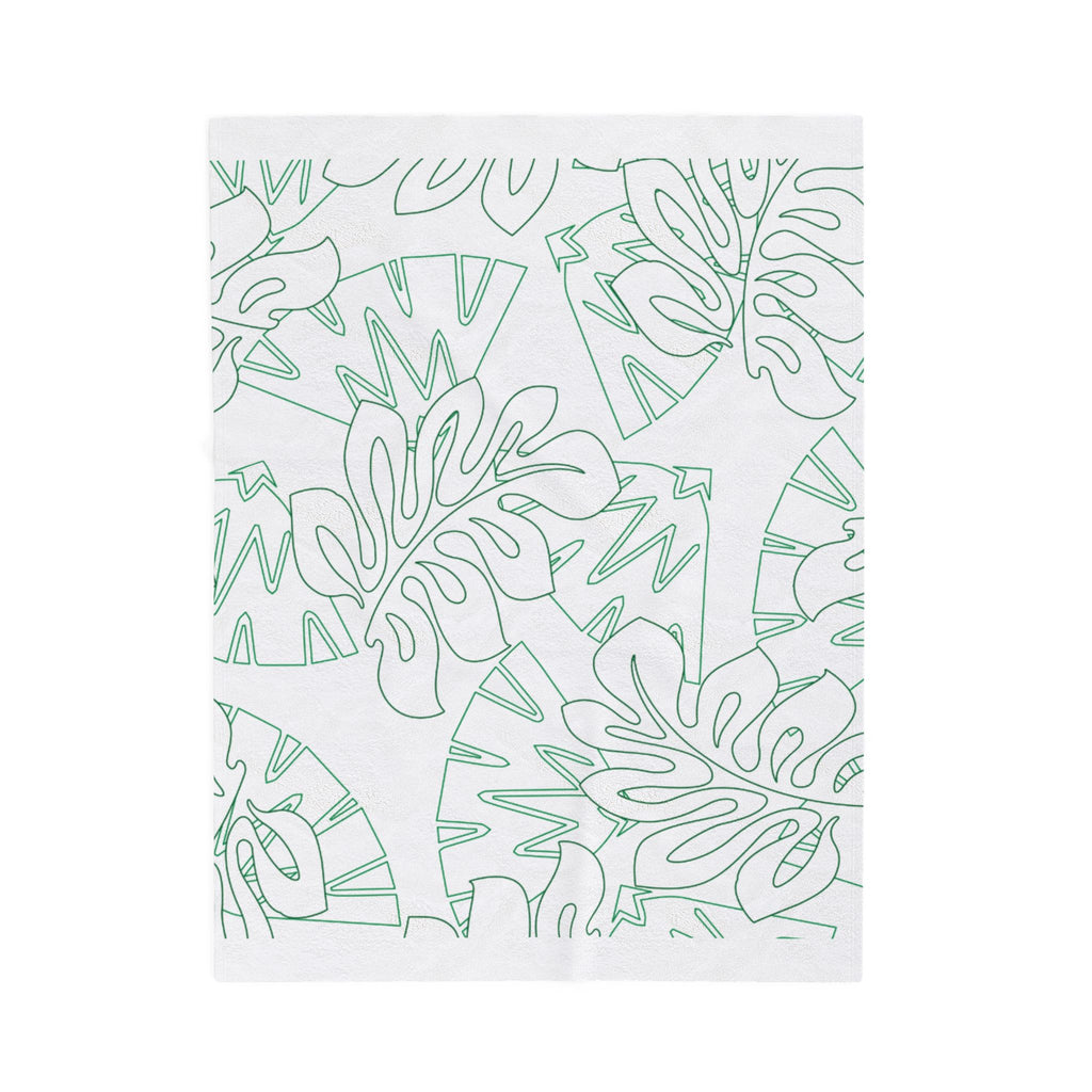 Tropical Leaves Plush Blanket - Cozy, Soft, Decorative Throw for Home, Gift for Her, Summer Vibes, Relaxation Decor