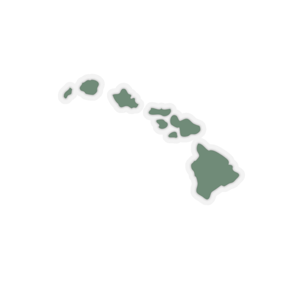 Hawaiian Map Stickers, Kiss-Cut Stickers for Laptops, Travel-themed Decals, Eco-friendly Stationery, Tropical Decor