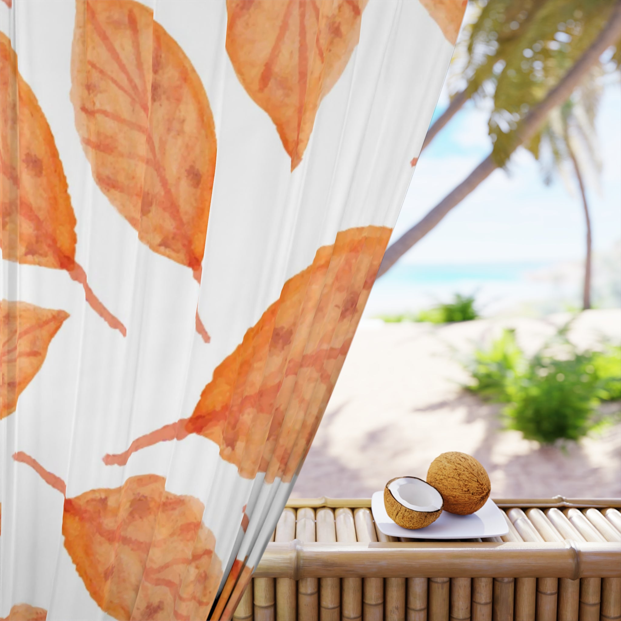 Autumn Leaves Window Curtain, Fall Decor, Home Aesthetic, Living Room Accessory, Seasonal Home Textile