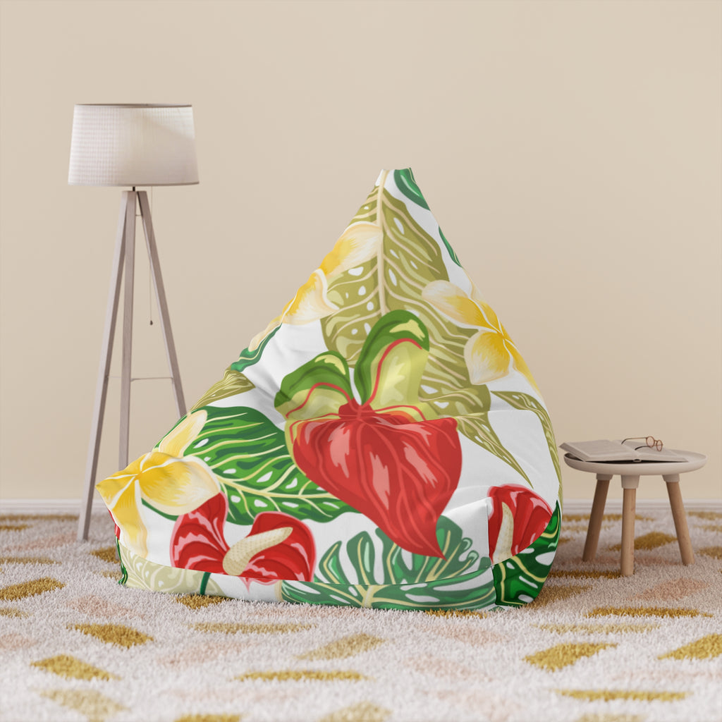 Tropical Bean Bag Chair Cover, Indoor Lounger, Fun Home Decor, Cozy Reading Nook, Summer Vibes, Gift for Kids