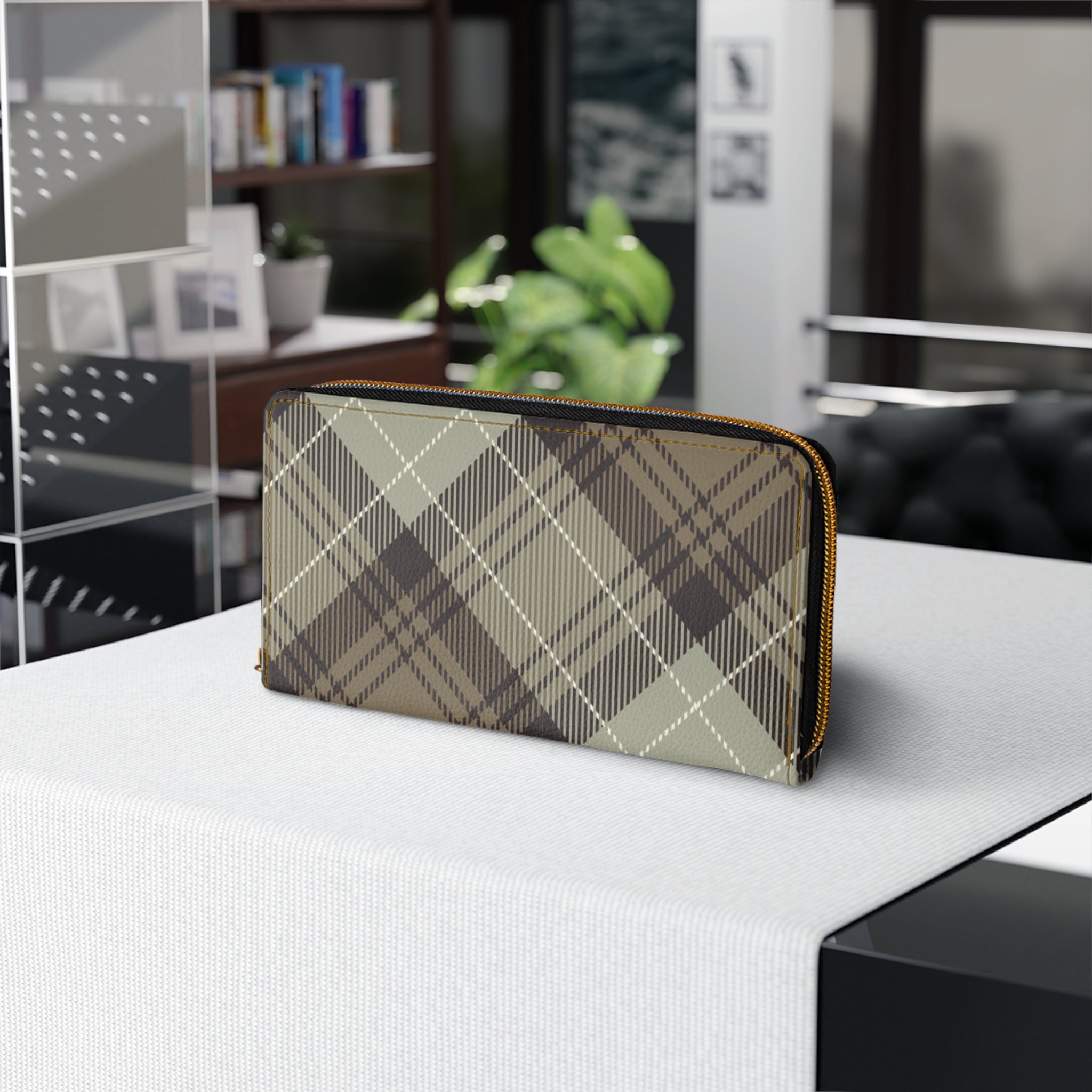 Plaid Zipper Wallet - Chic Organizer for Everyday Use, Perfect for Gifting - Ladies Wallet, Fashion Accessory, Stylish Clutch