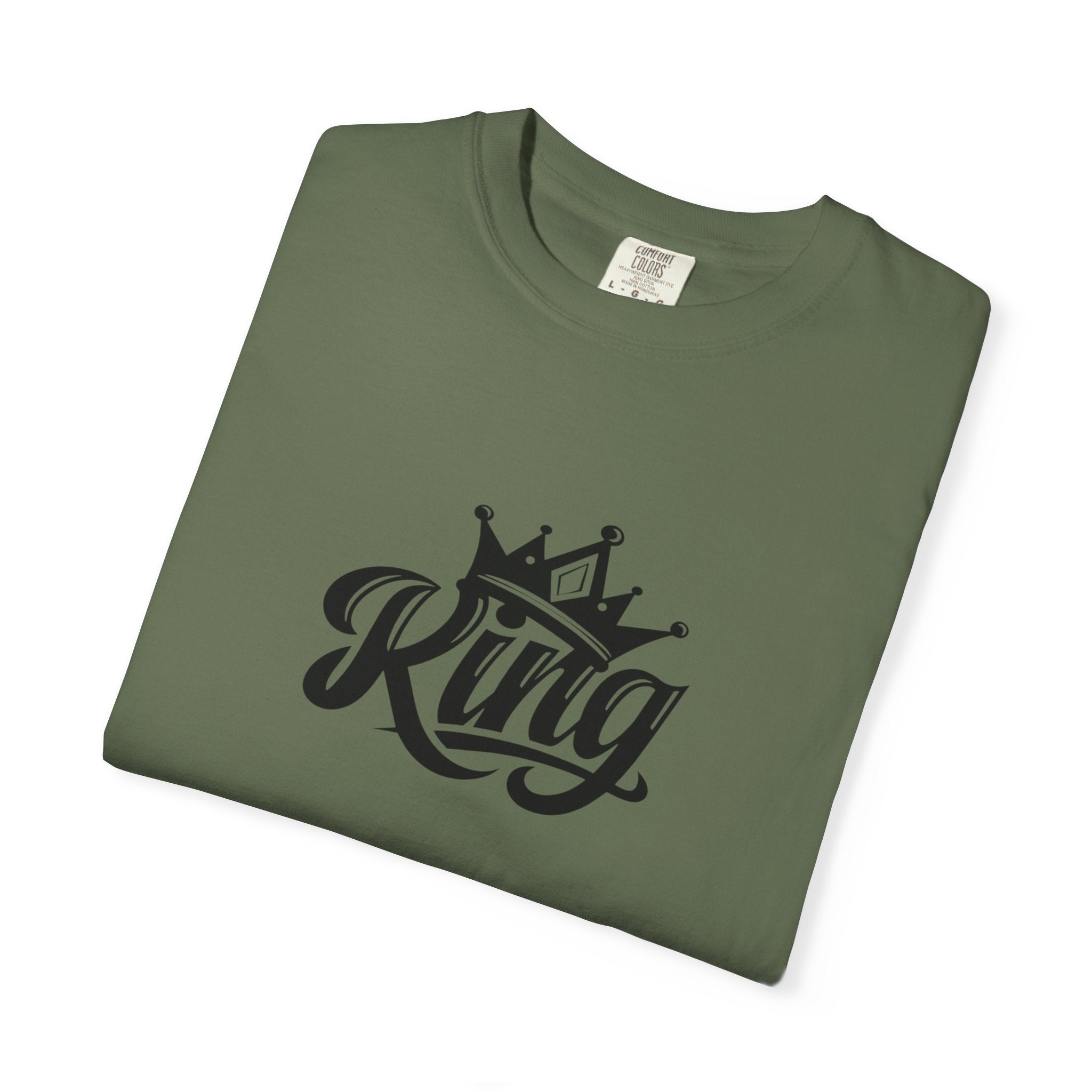 King Crown Garment-Dyed T-Shirt for Men and Women | Unisex Casual Tee, Gift for Dad, Birthday Shirt, Streetwear Style
