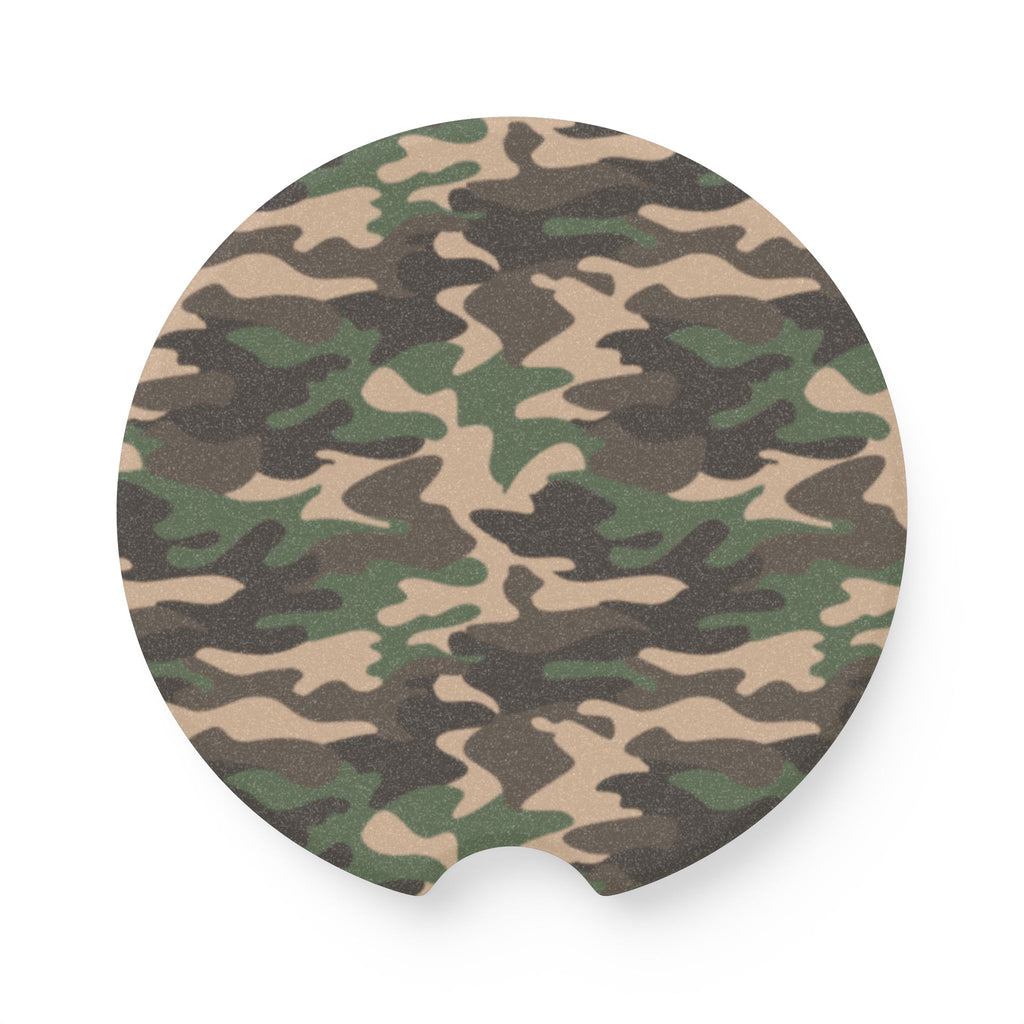 Camouflage Soapstone Car Coaster for a Stylish Ride, Car Accessories, Gifts for Him, Auto Decor, Vehicle Drink Holder