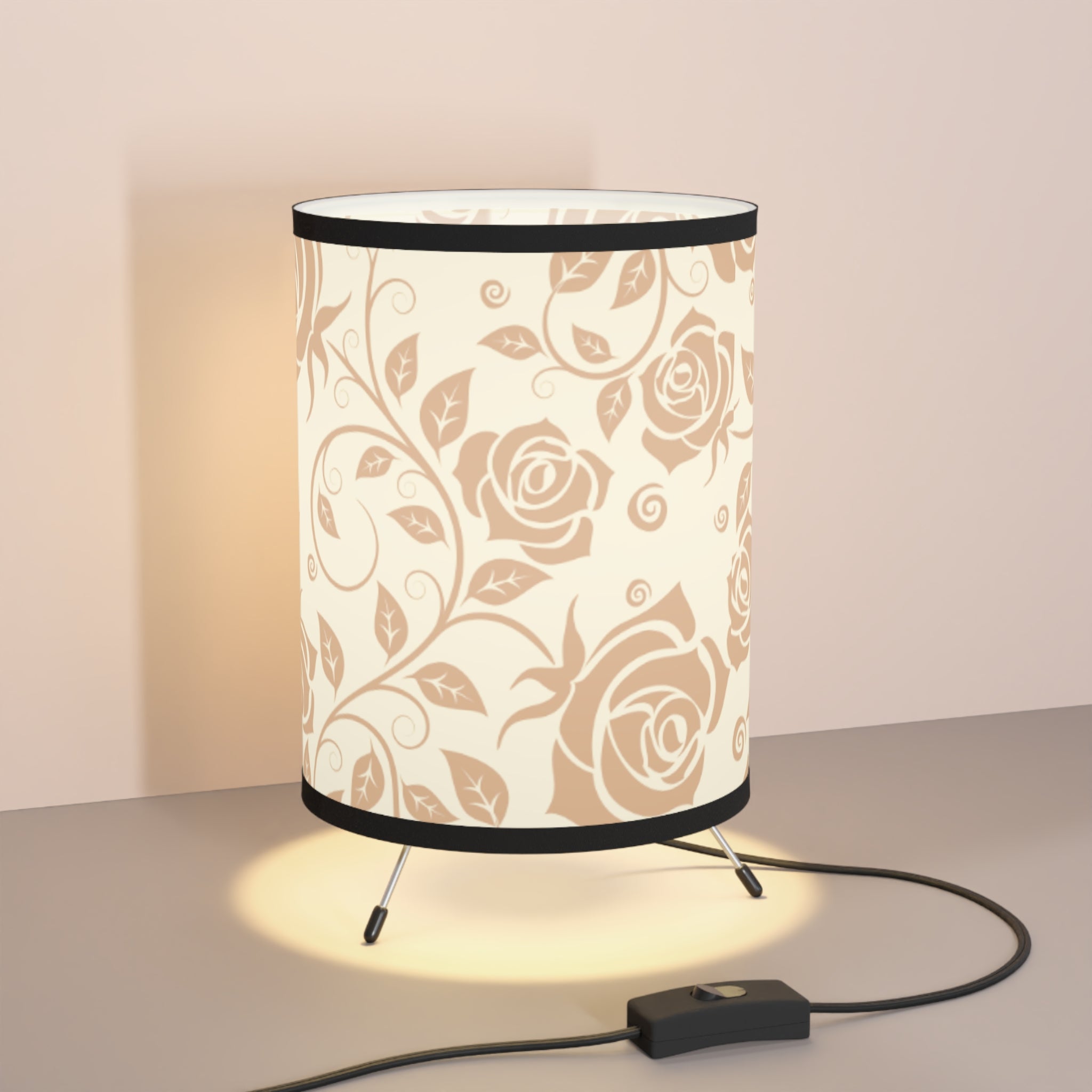 Elegant Floral Tripod Lamp Shade, Home Decor, Gift for Her, Kitchen Lighting, Wedding Decoration