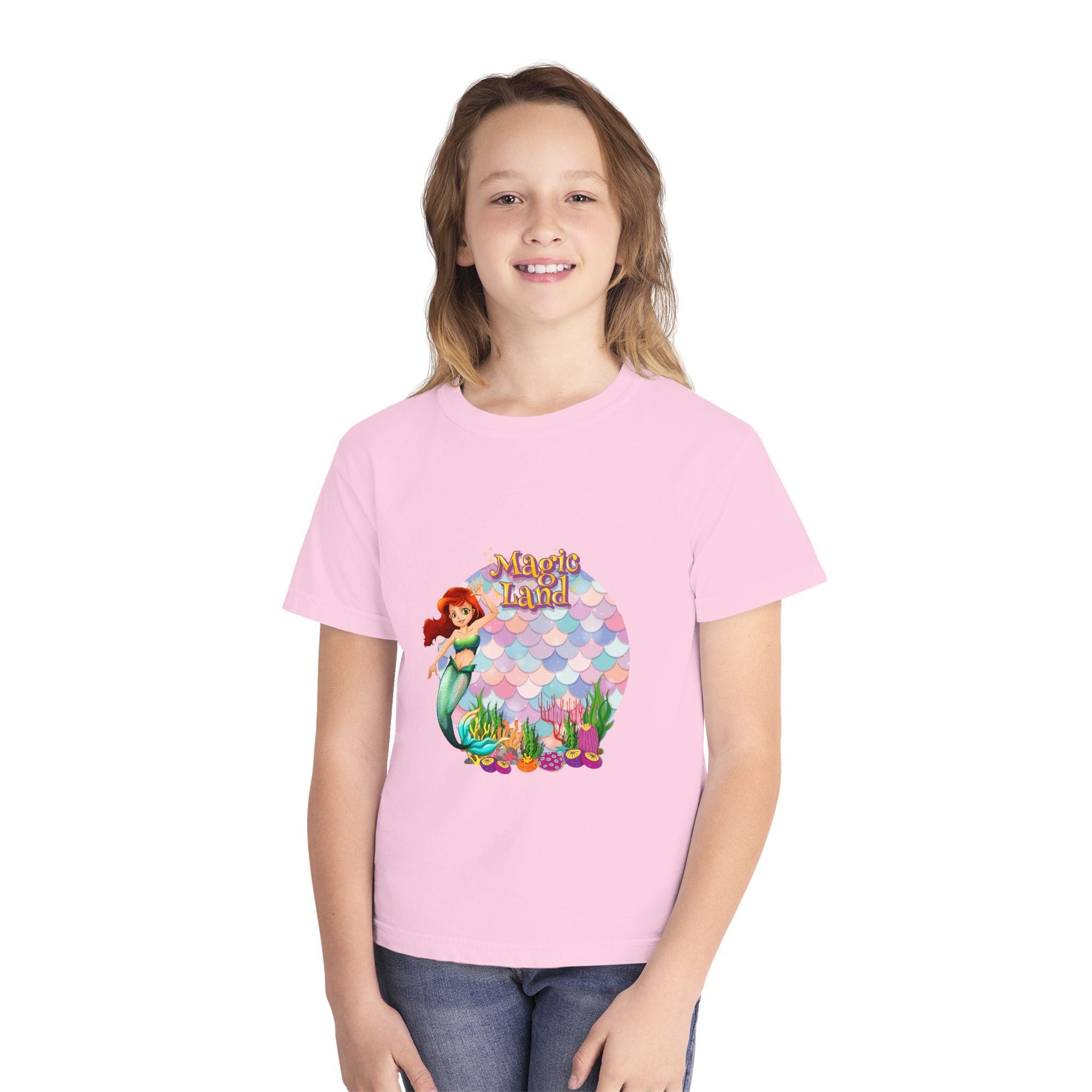 Mermaid Themed Youth Tee - Perfect for Birthdays, Summer Vacations, Beach Days, Parties, and Everyday Wear