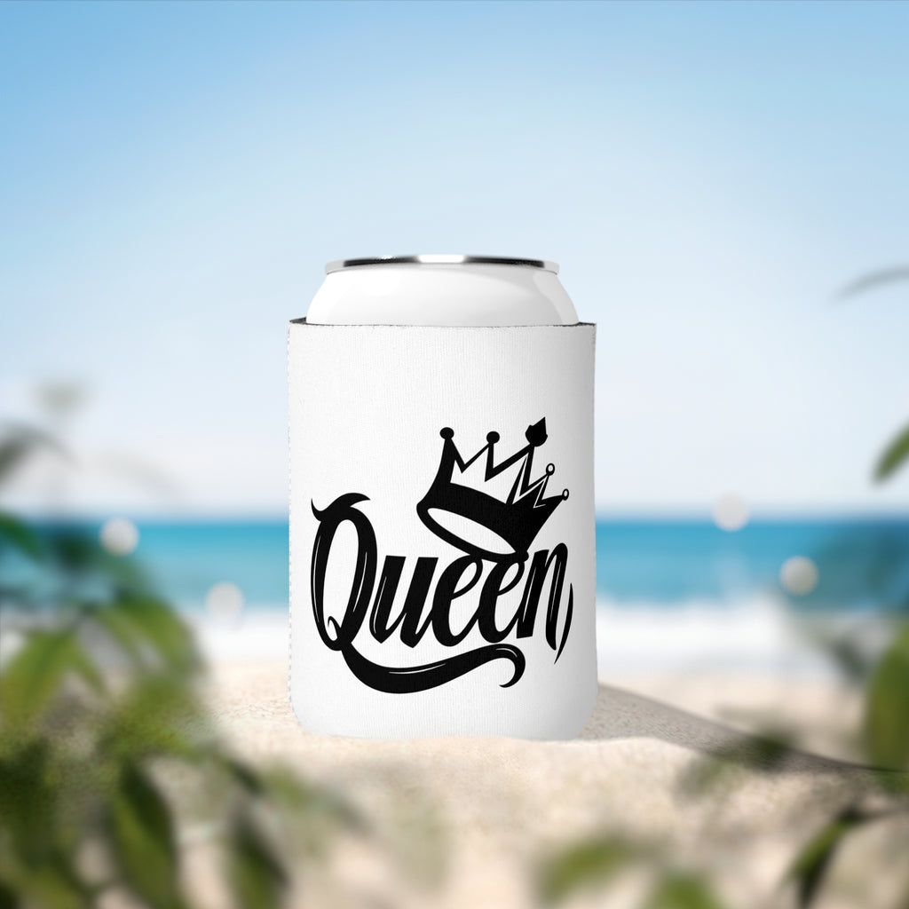 Stylish Can Cooler Sleeve, Party Fun Drink Accessory, Gift for Her, Queen and Beauty Designs, Summer Events, Outdoor Parties, Barbecues