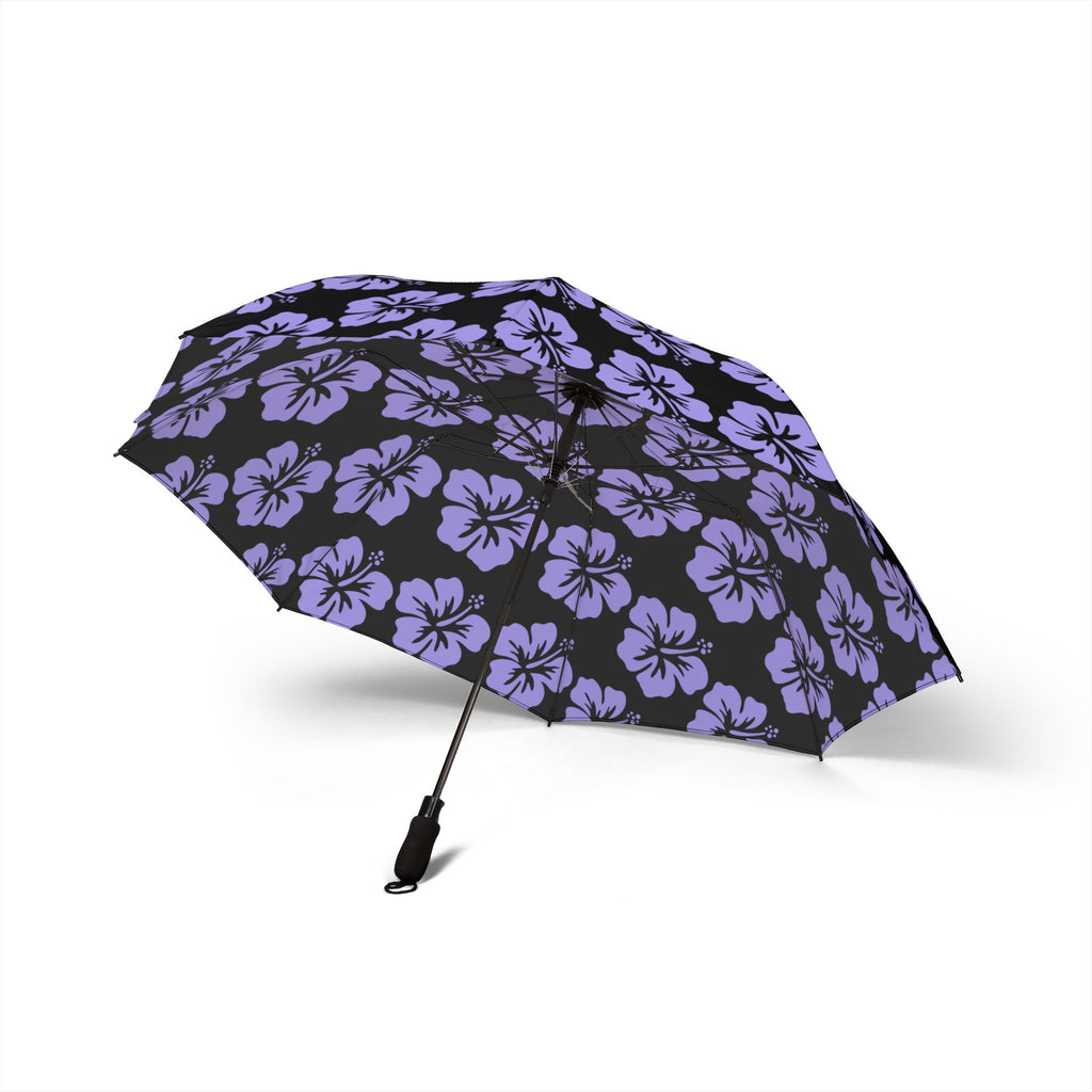 Purple Floral Foldable Umbrella | Semi-Automatic/Compact for Travel | Rain/UV Protection | Perfect Gift for Women