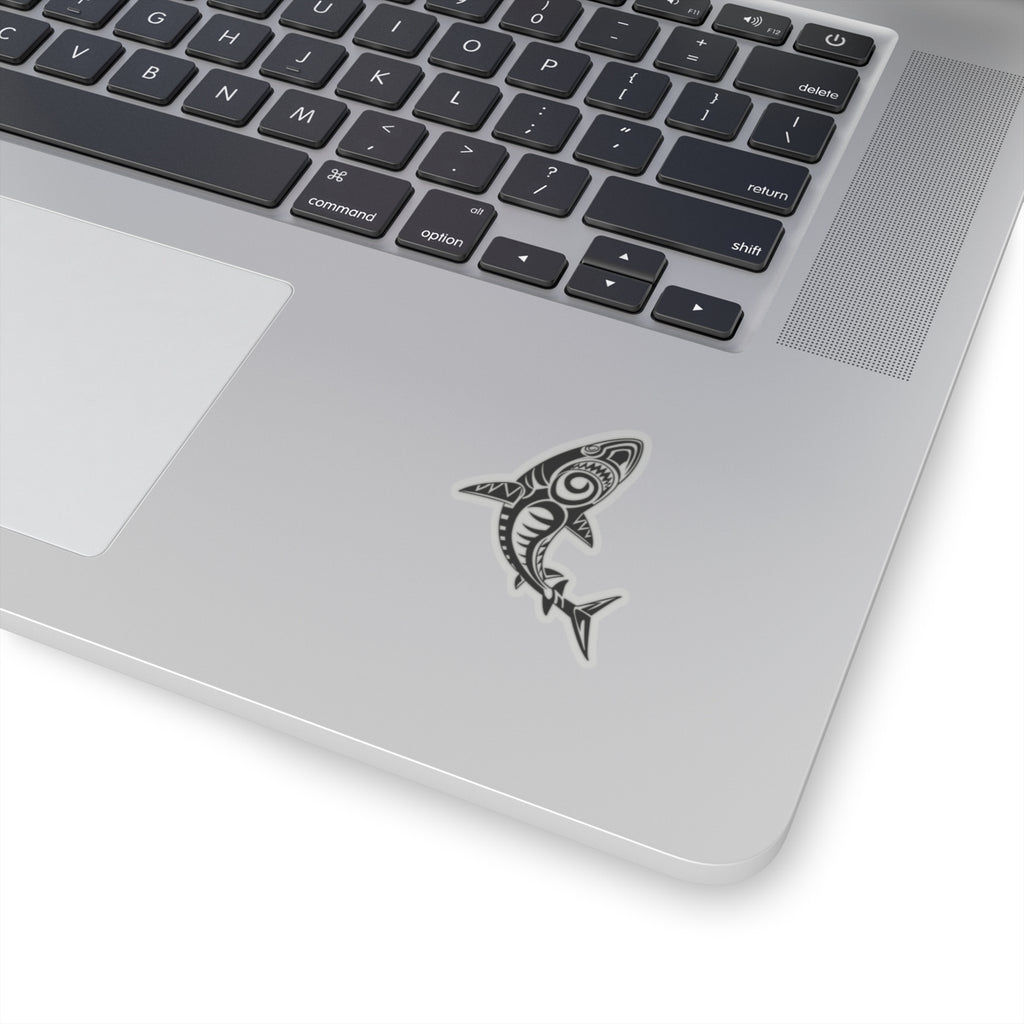 Tribal Shark Kiss-Cut Stickers, Ocean Decor, Laptop Stickers, Waterproof Decals, Gift for Shark Lovers