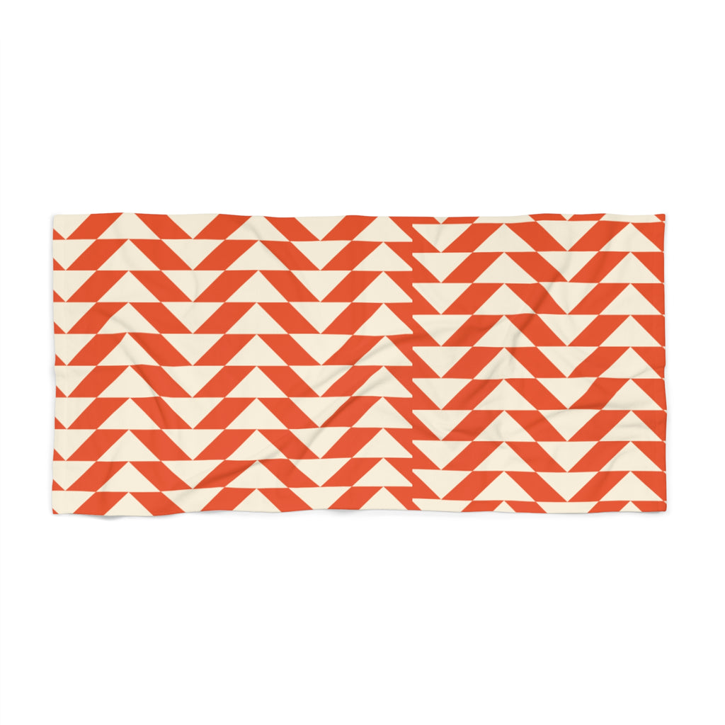 Vibrant Geometric Beach Towel for Summer Days, Poolside Chill, Vacation Ready, Beach Gift, Lightweight Travel Towel
