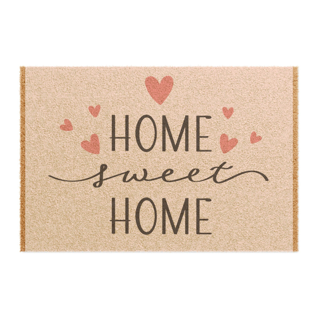 Home Sweet Home Doormat, Personalized Entry Mat, Cute Housewarming Gift, Love Decor, Heart Design Rug