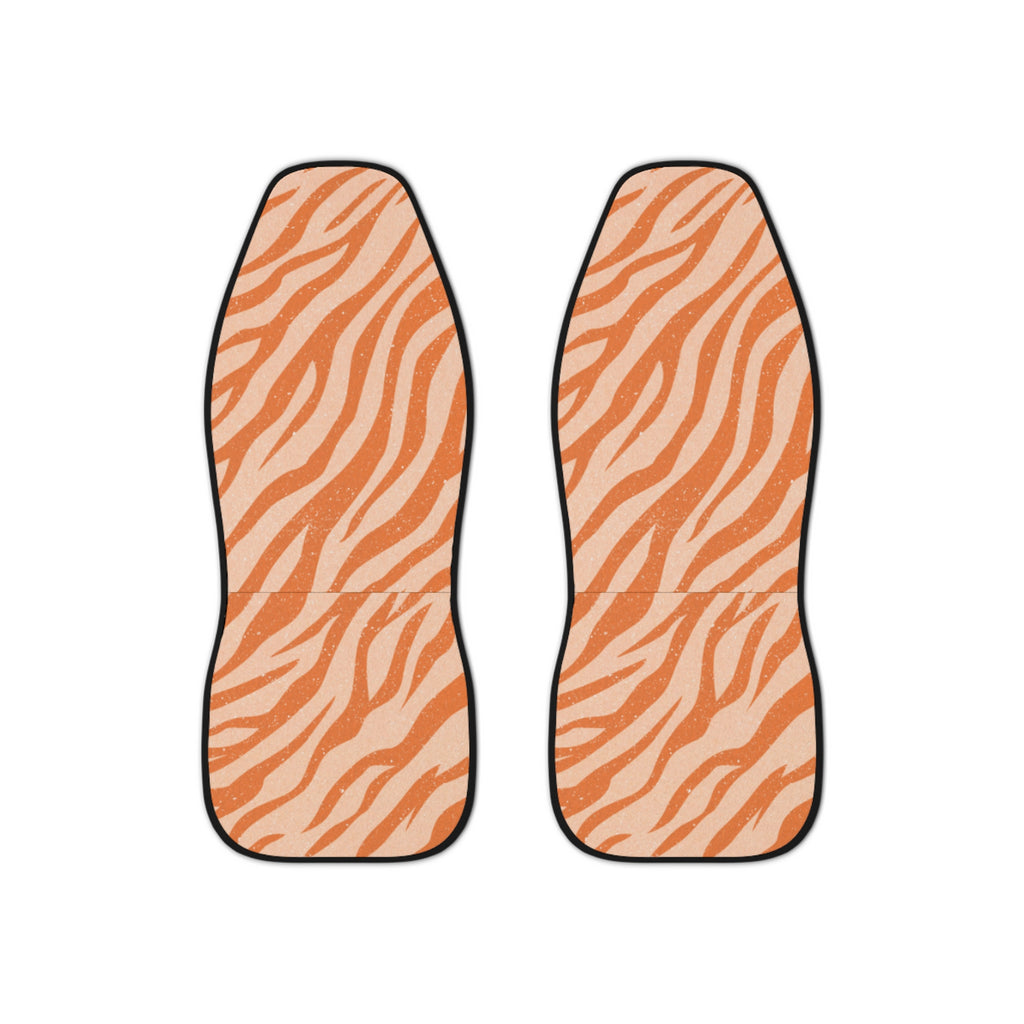 Wildlife-Inspired Car Seat Covers, Orange Zebra Print, Animal Lover Gift, Auto Accessories, Car Decor, Safari Theme