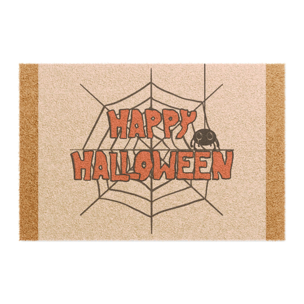 Happy Halloween Doormat - Fun Spider Web Design, Seasonal Decor, Front Porch Welcome Mat, Unique Gifts, Autumn Home Accent