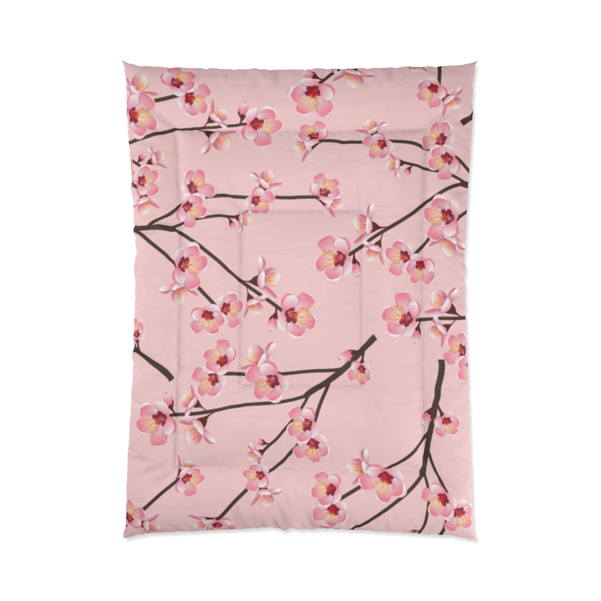 Blossom Pink Comforter, Floral Bedding, Spring Decor, Cozy Bedroom, Mother’s Day Gift, Soft Quilt