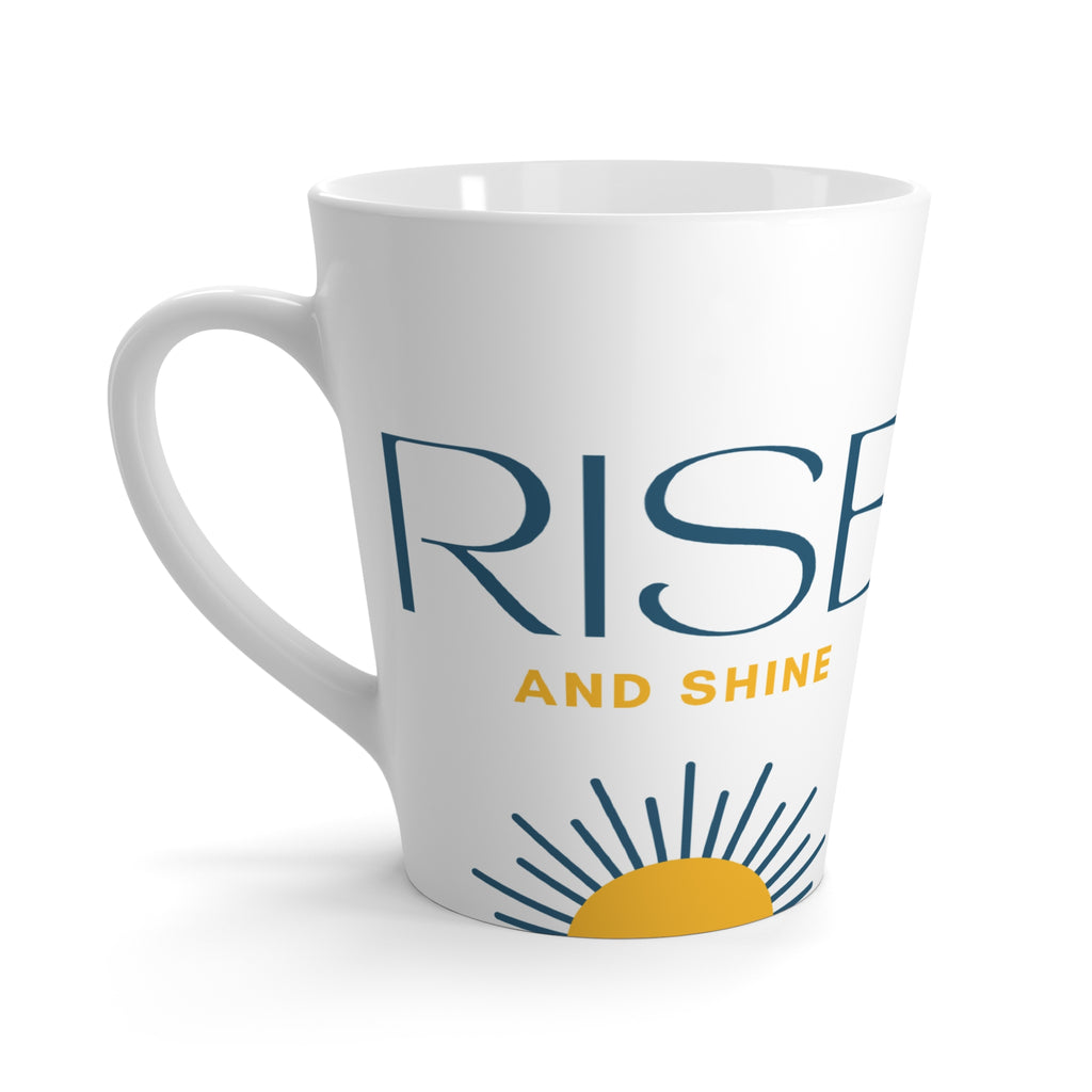 Rise and Shine Latte Mug, Motivational Coffee Cup, Positive Morning Mug, Gift for Coffee Lovers, Brighten Your Day Mug