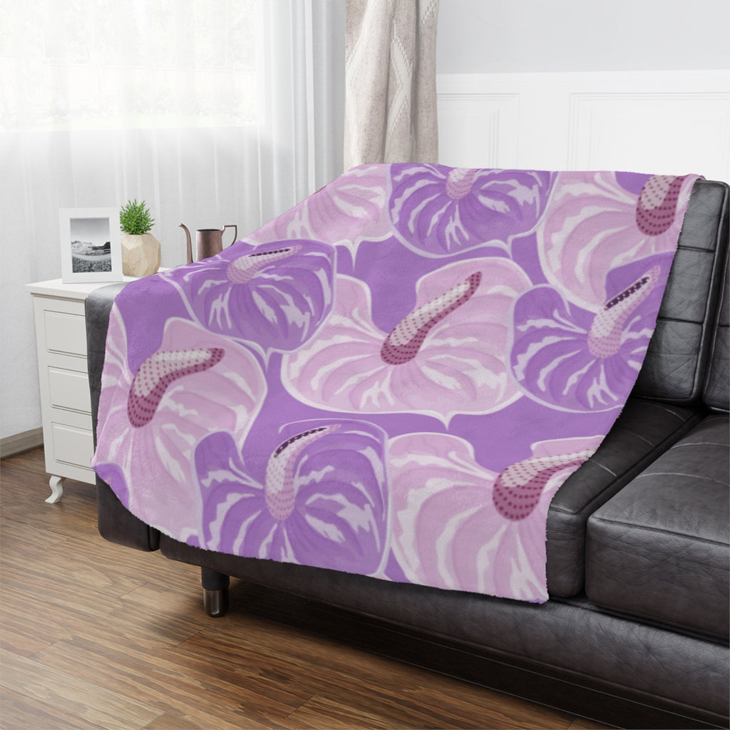 Lavender Floral Minky Blanket, Cozy Throw for Kids, Soft Baby Blanket, Flower Pattern Blankie, Perfect Gift for Girls