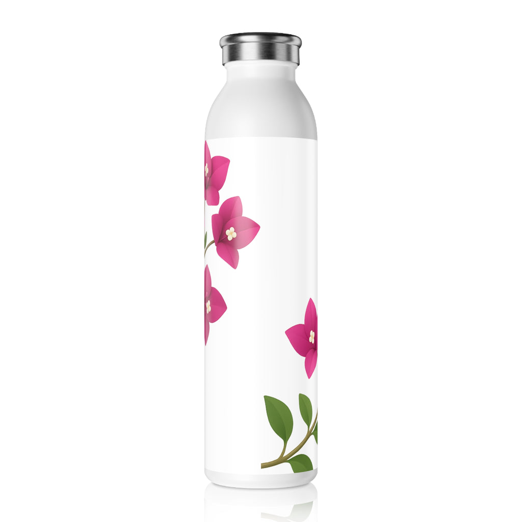 Floral Slim Water Bottle, Eco-Friendly Travel Mug, Leak-Proof Floral Bottle, Personalized Water Container, Gift for Her, Fitness Bottle