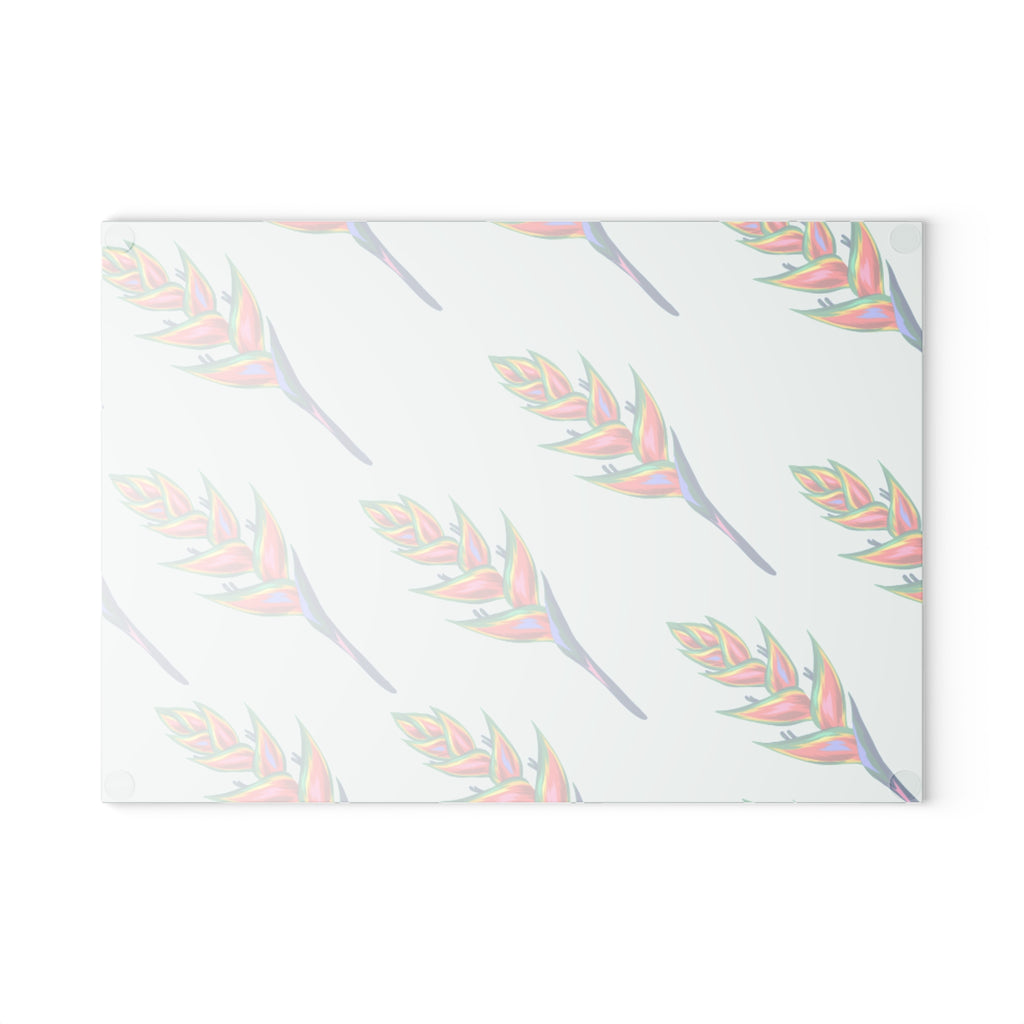 Vibrant Tropical Glass Cutting Board, Kitchen Décor, Gift for Home Chefs, Housewarming Present, Tropical Party Supply